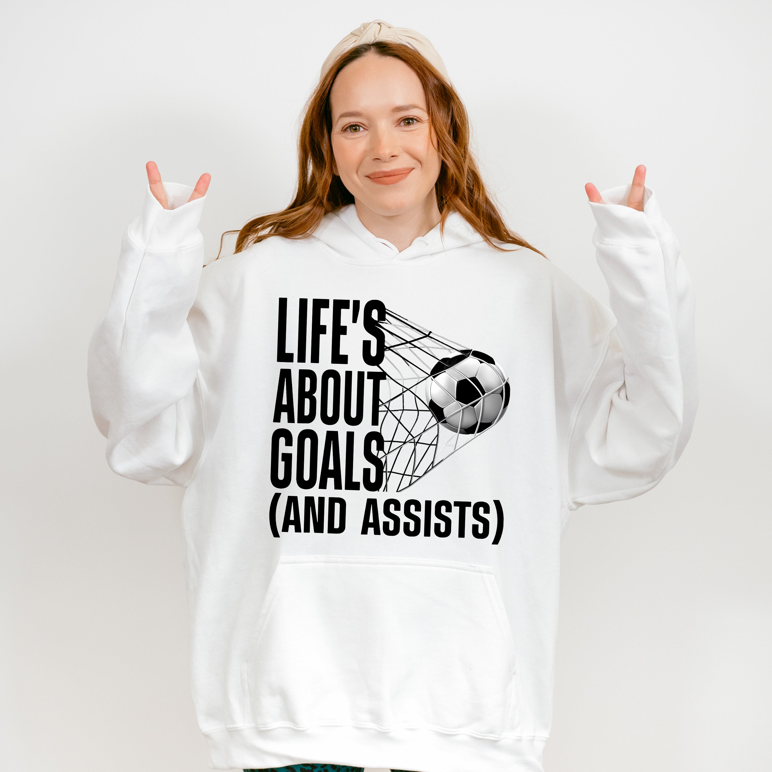 Life's About Goals - Soccer Unisex Crewneck T-Shirt Sweatshirt Hoodie