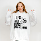 Life's About Goals - Soccer Unisex Crewneck T-Shirt Sweatshirt Hoodie