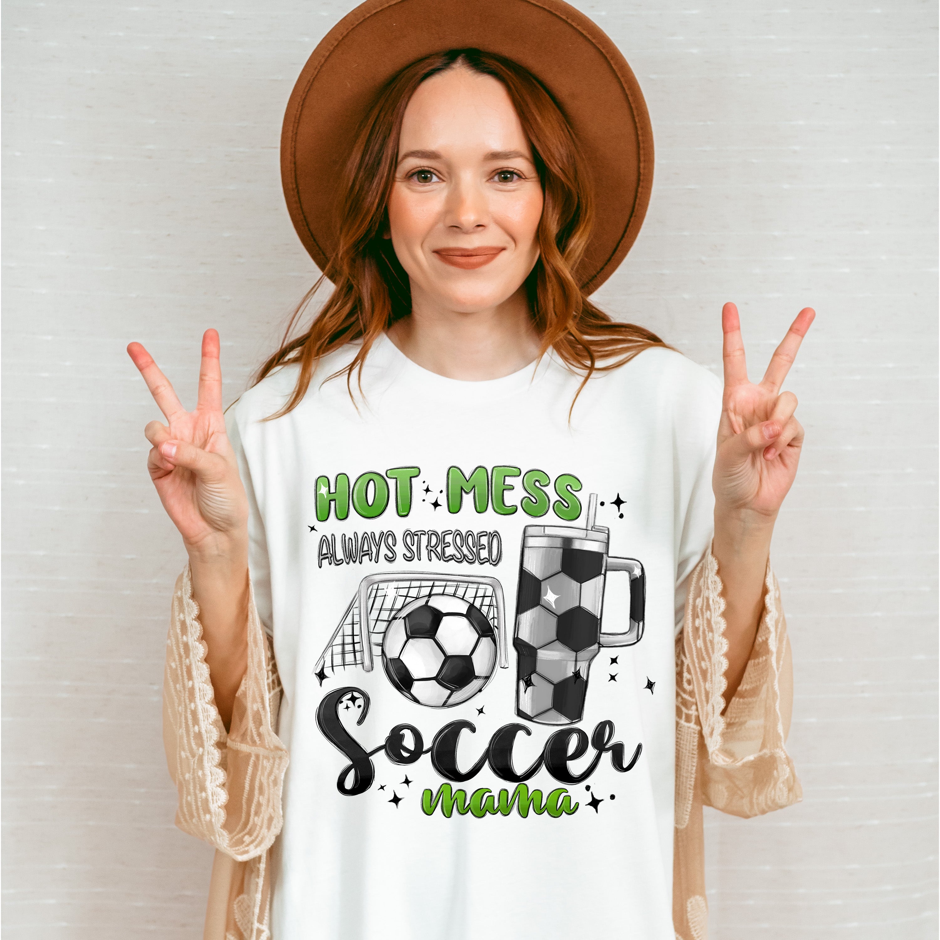 Hot Mess Always Stressed Soccer Mama - Soccer Unisex Crewneck T-Shirt Sweatshirt Hoodie