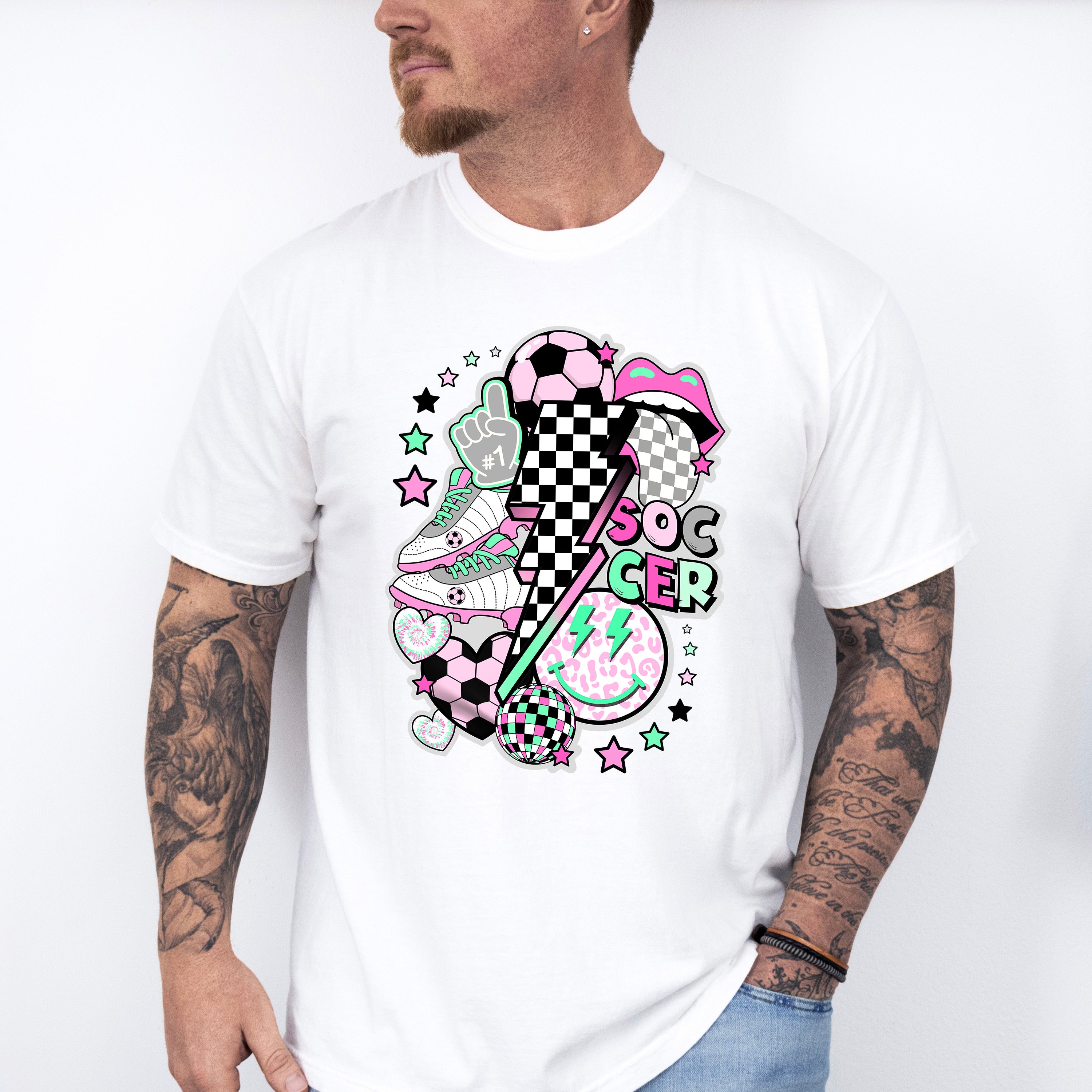 Soccer Lightning Doodles - Soccer Unisex Crewneck T-Shirt Sweatshirt Hoodie