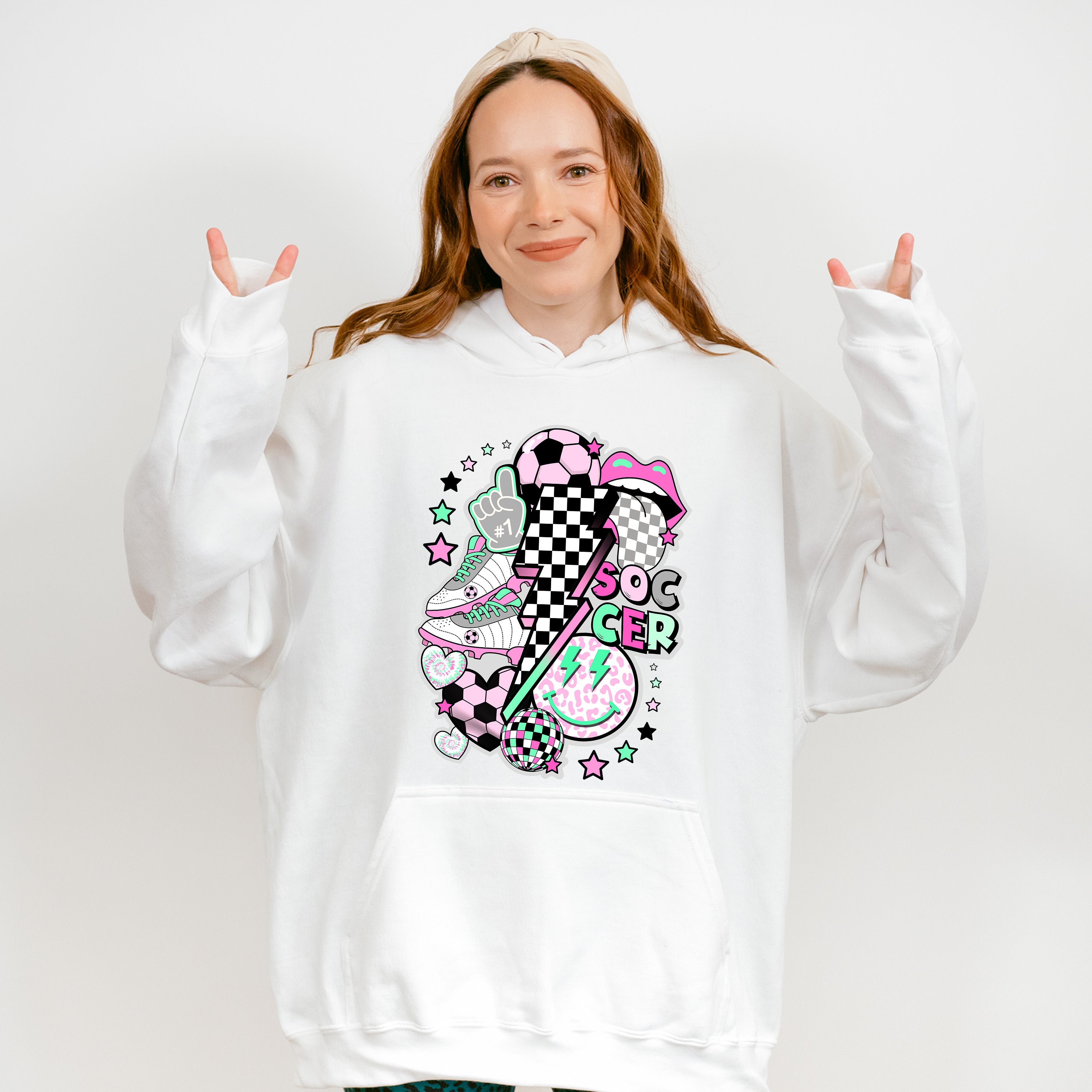 Soccer Lightning Doodles - Soccer Unisex Crewneck T-Shirt Sweatshirt Hoodie