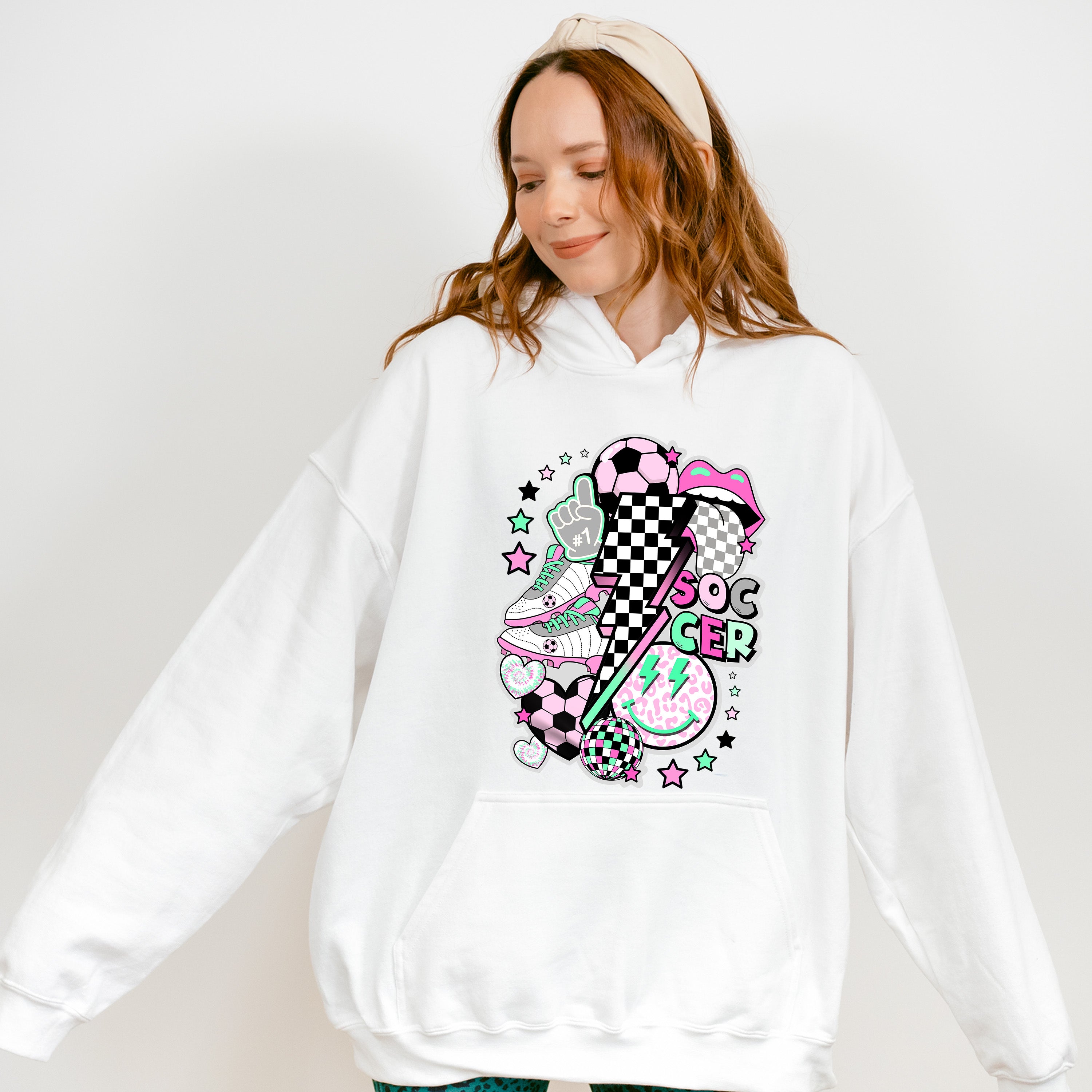 Soccer Lightning Doodles - Soccer Unisex Crewneck T-Shirt Sweatshirt Hoodie