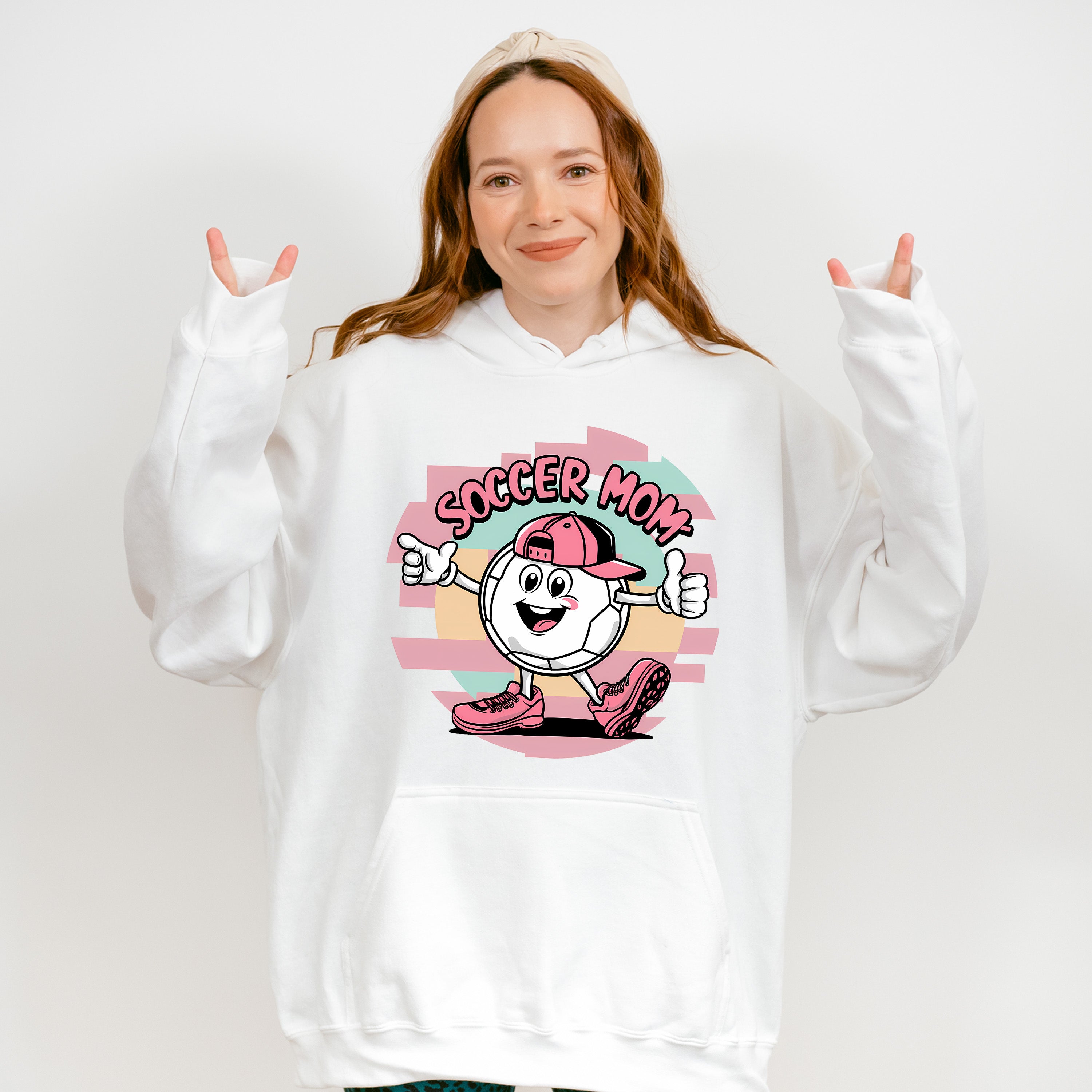 Soccer Mom Smiley Soccer Ball Design - Soccer Unisex Crewneck T-Shirt Sweatshirt Hoodie