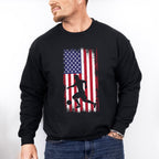 Us Flag Soccer Player Silhouette Design - Soccer Unisex Crewneck T-Shirt Sweatshirt Hoodie