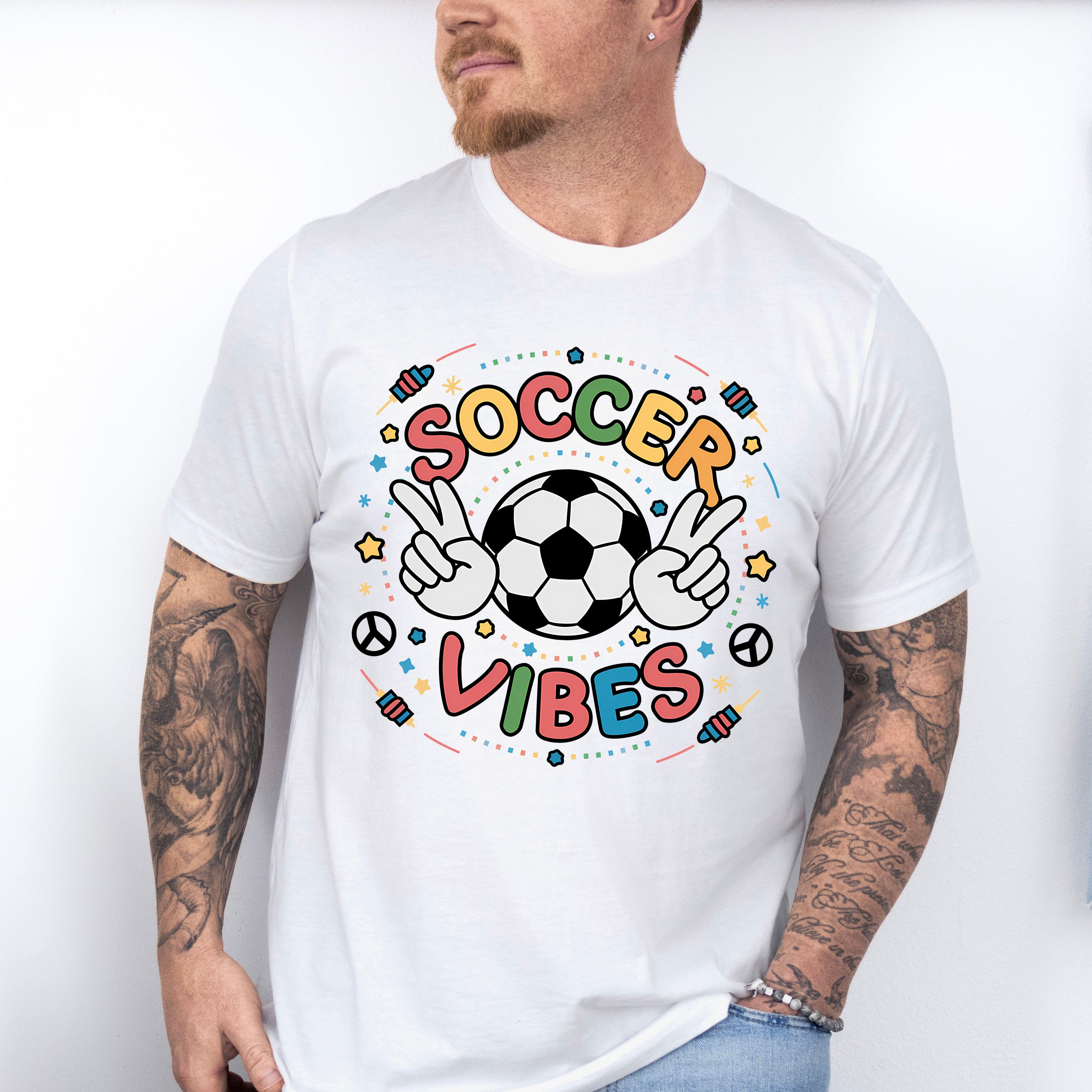 Soccer Vibes Peace Sign Soccer Ball Design - Soccer Unisex Crewneck T-Shirt Sweatshirt Hoodie