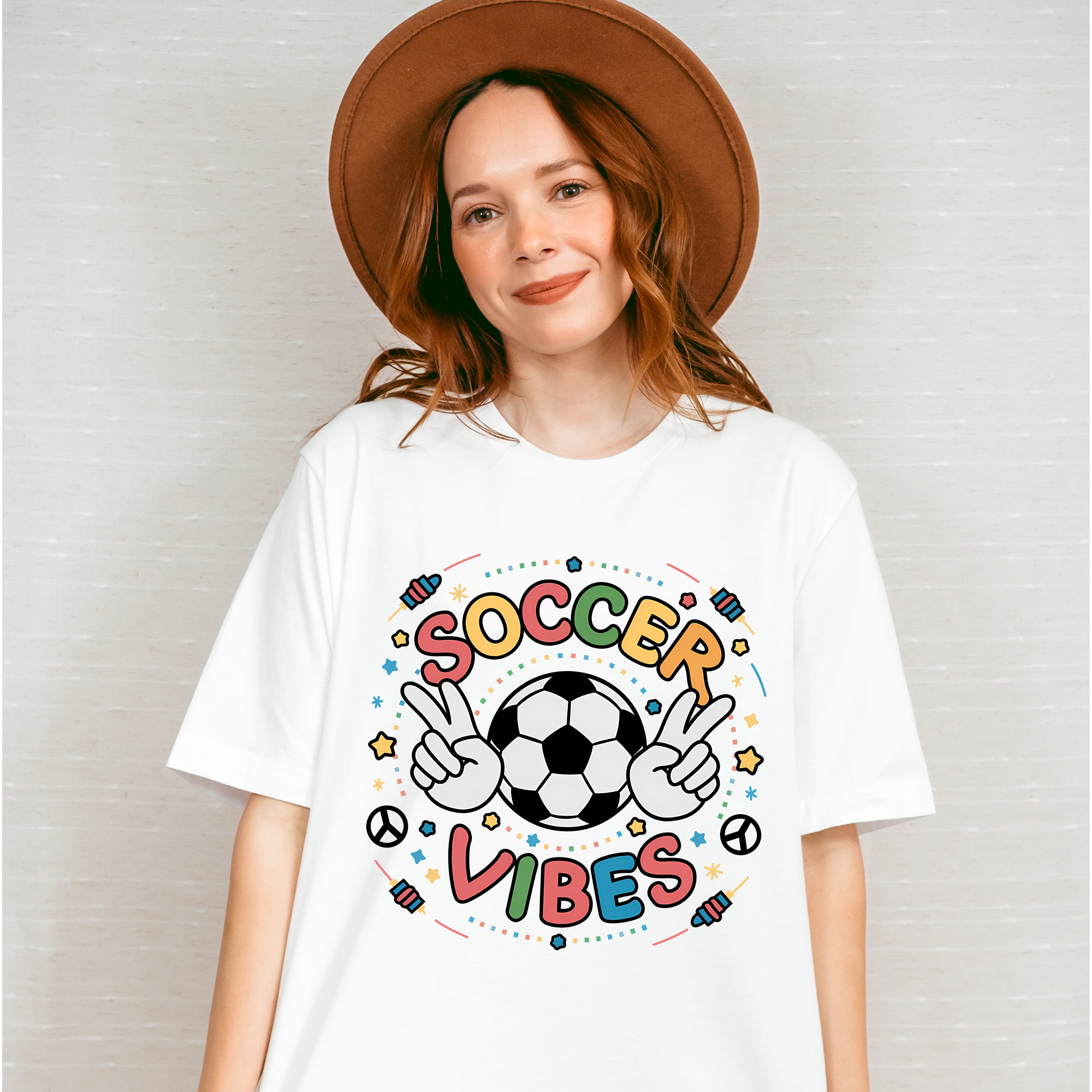 Soccer Vibes Peace Sign Soccer Ball Design - Soccer Unisex Crewneck T-Shirt Sweatshirt Hoodie
