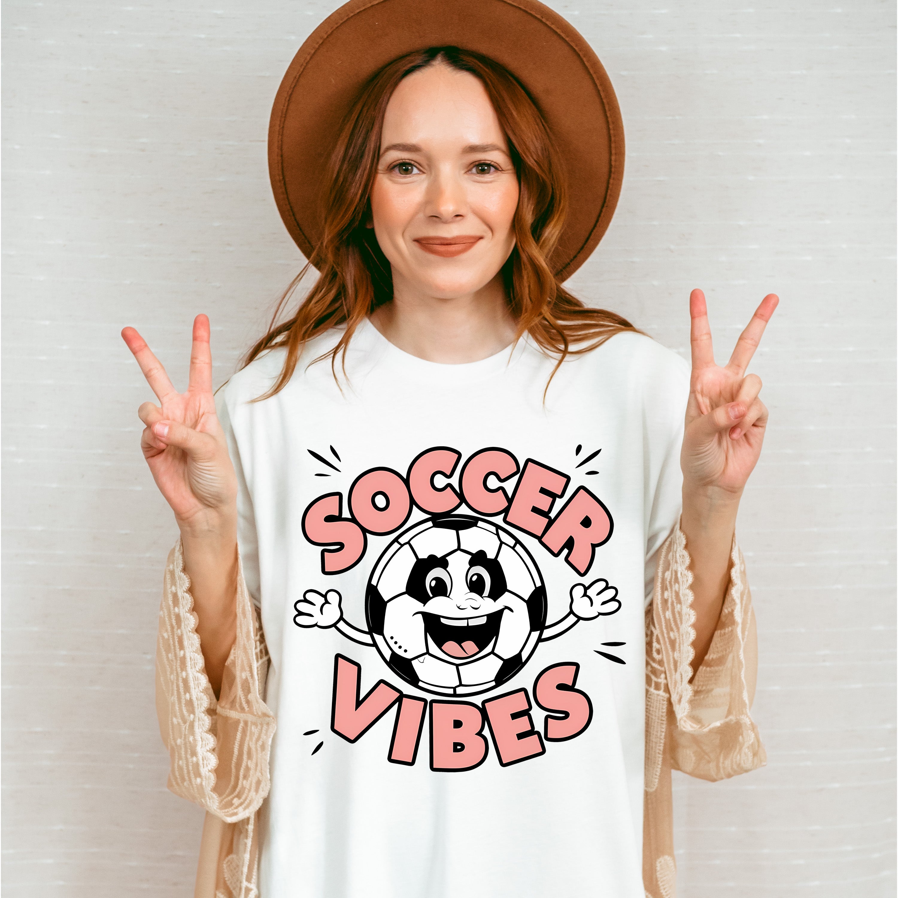 Soccer Vibes Smiley Soccer Ball Design - Soccer Unisex Crewneck T-Shirt Sweatshirt Hoodie