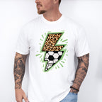 Lightning Half Soccer Ball Half Leopard Design - Soccer Unisex Crewneck T-Shirt Sweatshirt Hoodie
