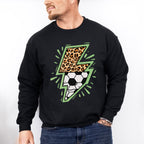 Lightning Half Soccer Ball Half Leopard Design - Soccer Unisex Crewneck T-Shirt Sweatshirt Hoodie