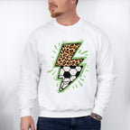 Lightning Half Soccer Ball Half Leopard Design - Soccer Unisex Crewneck T-Shirt Sweatshirt Hoodie