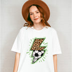 Lightning Half Soccer Ball Half Leopard Design - Soccer Unisex Crewneck T-Shirt Sweatshirt Hoodie