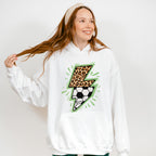 Lightning Half Soccer Ball Half Leopard Design - Soccer Unisex Crewneck T-Shirt Sweatshirt Hoodie