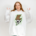 Lightning Half Soccer Ball Half Leopard Design - Soccer Unisex Crewneck T-Shirt Sweatshirt Hoodie