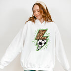 Lightning Half Soccer Ball Half Leopard Design - Soccer Unisex Crewneck T-Shirt Sweatshirt Hoodie