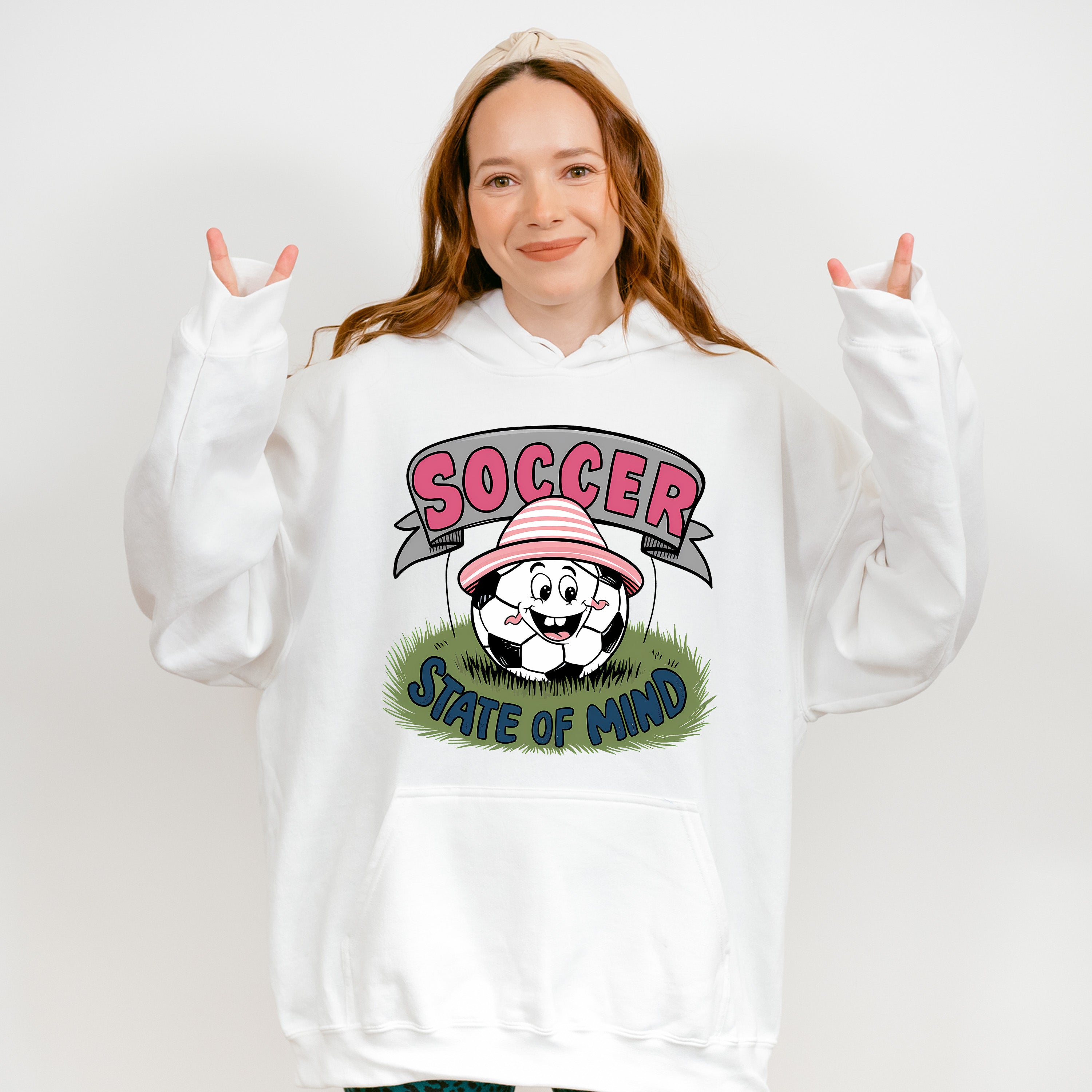 Smiley Soccer State Of Mind - Soccer Unisex Crewneck T-Shirt Sweatshirt Hoodie