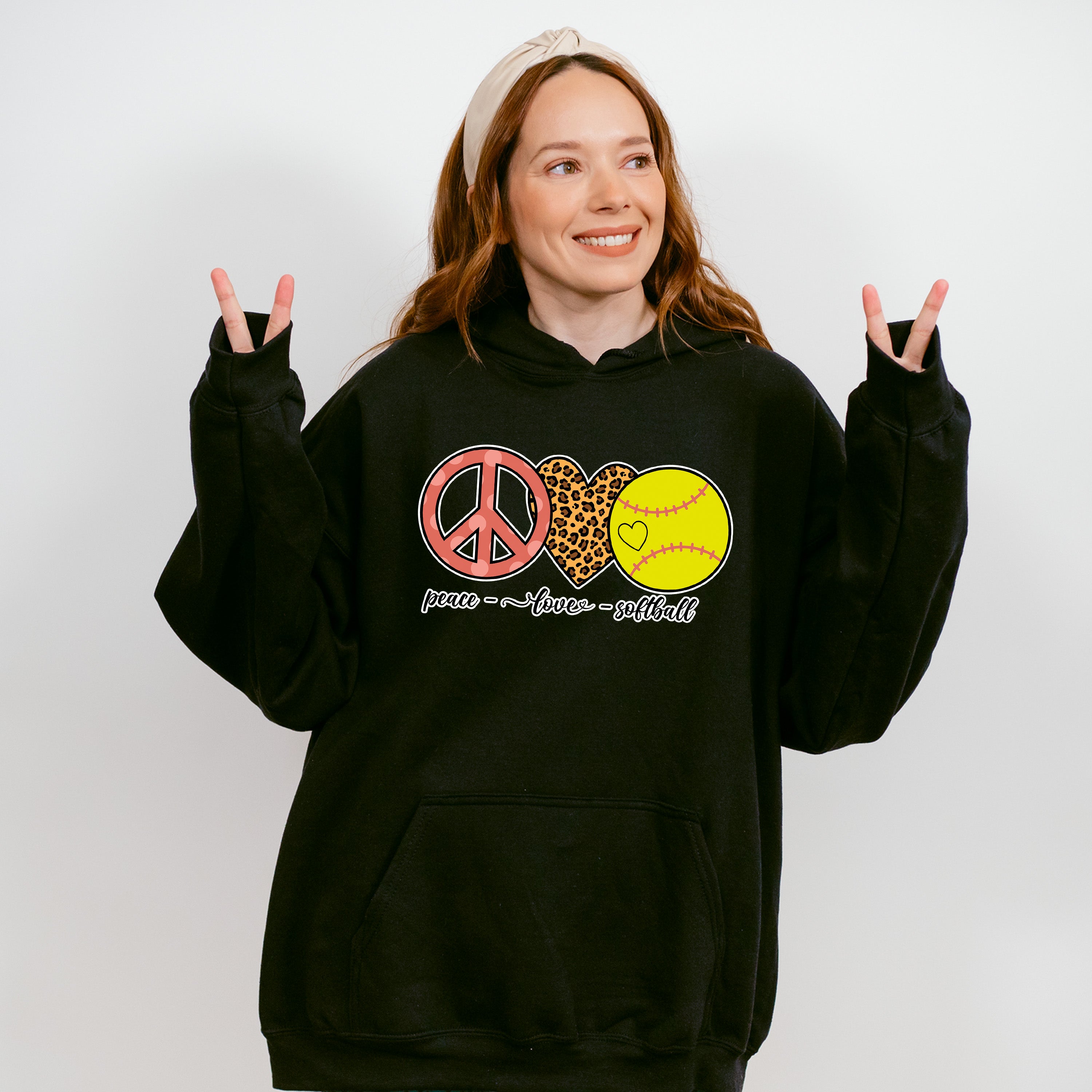 Peace Love Softball - Softball Unisex Crewneck T-Shirt Sweatshirt Hoodie