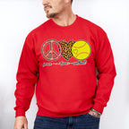 Peace Love Softball - Softball Unisex Crewneck T-Shirt Sweatshirt Hoodie