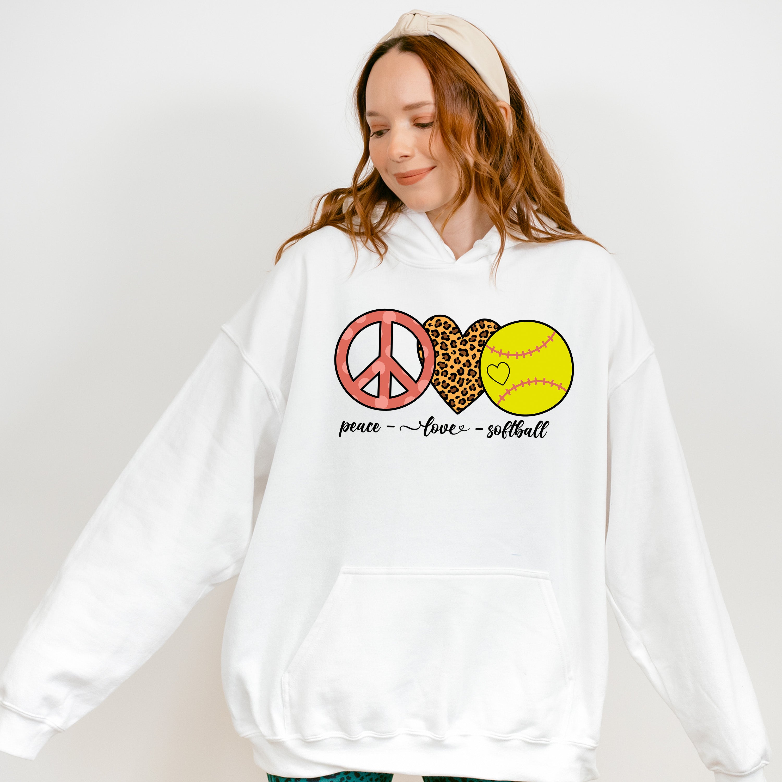 Peace Love Softball - Softball Unisex Crewneck T-Shirt Sweatshirt Hoodie