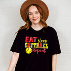 Eat Sleep Softball Repeat - Softball Unisex Crewneck T-Shirt Sweatshirt Hoodie