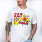 Eat Sleep Softball Repeat - Softball Unisex Crewneck T-Shirt Sweatshirt Hoodie