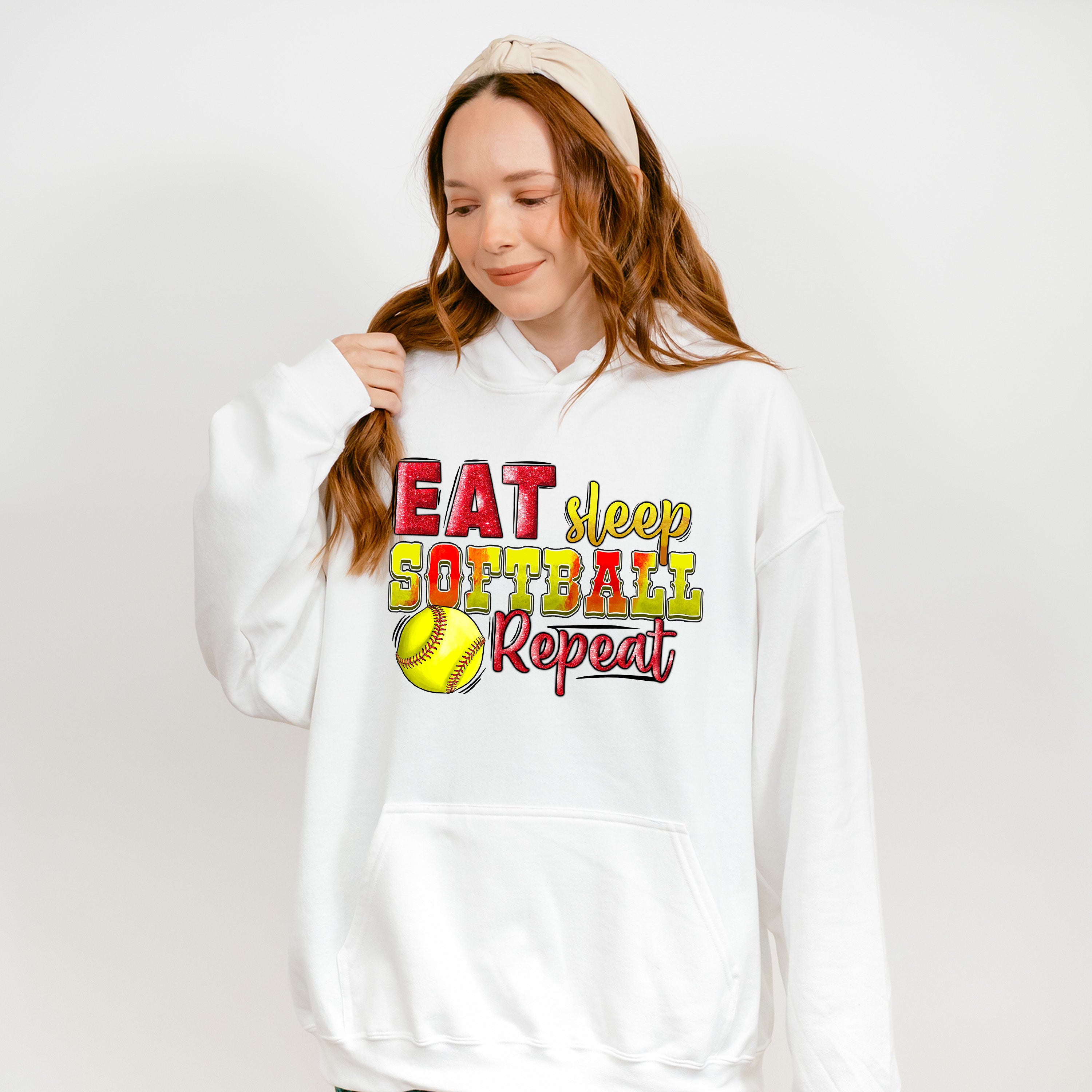 Eat Sleep Softball Repeat - Softball Unisex Crewneck T-Shirt Sweatshirt Hoodie
