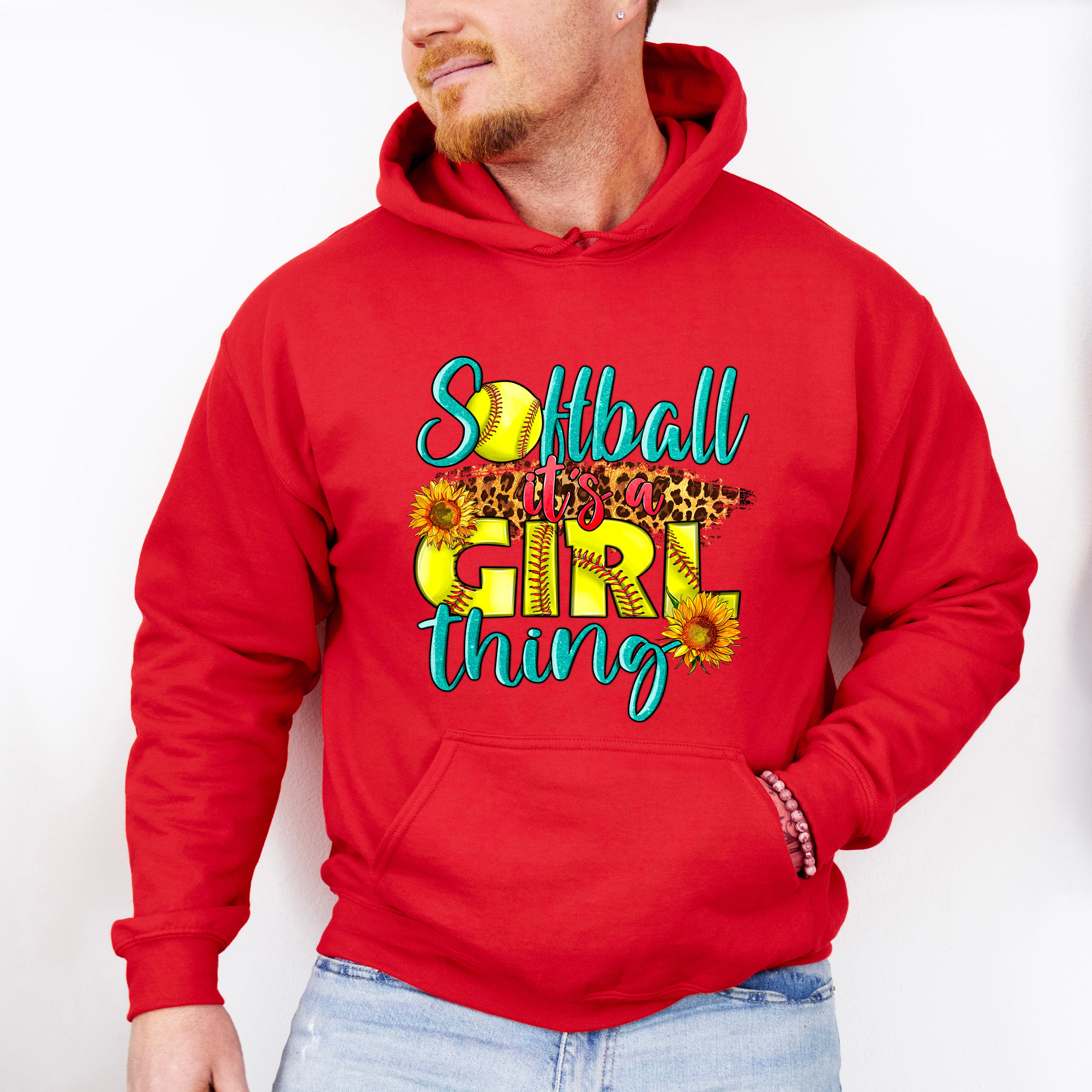 Softball It's A Girl Thing - Softball Unisex Crewneck T-Shirt Sweatshirt Hoodie