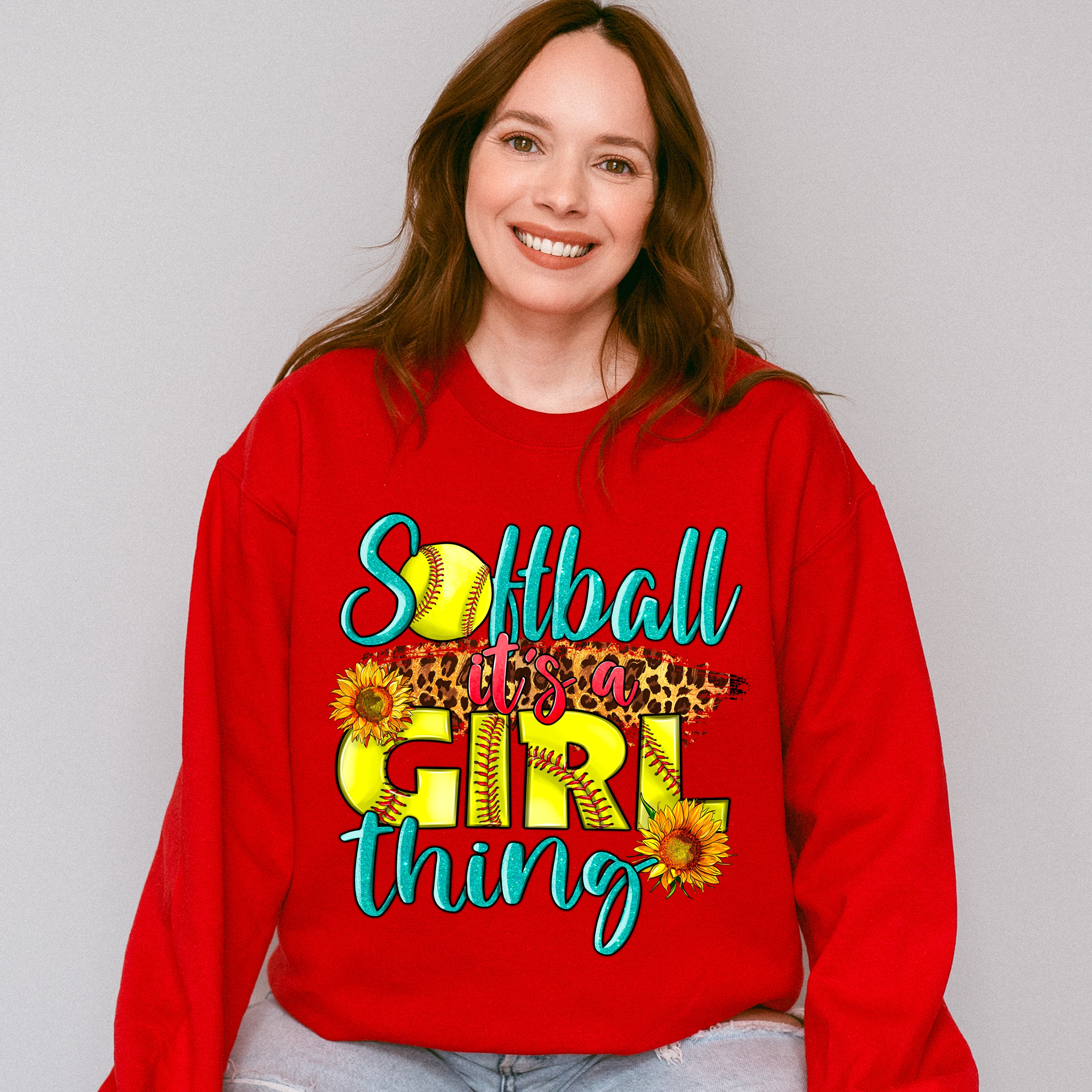 Softball It's A Girl Thing - Softball Unisex Crewneck T-Shirt Sweatshirt Hoodie