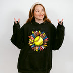 Sunflower Design - Softball Unisex Crewneck T-Shirt Sweatshirt Hoodie