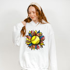 Sunflower Design - Softball Unisex Crewneck T-Shirt Sweatshirt Hoodie