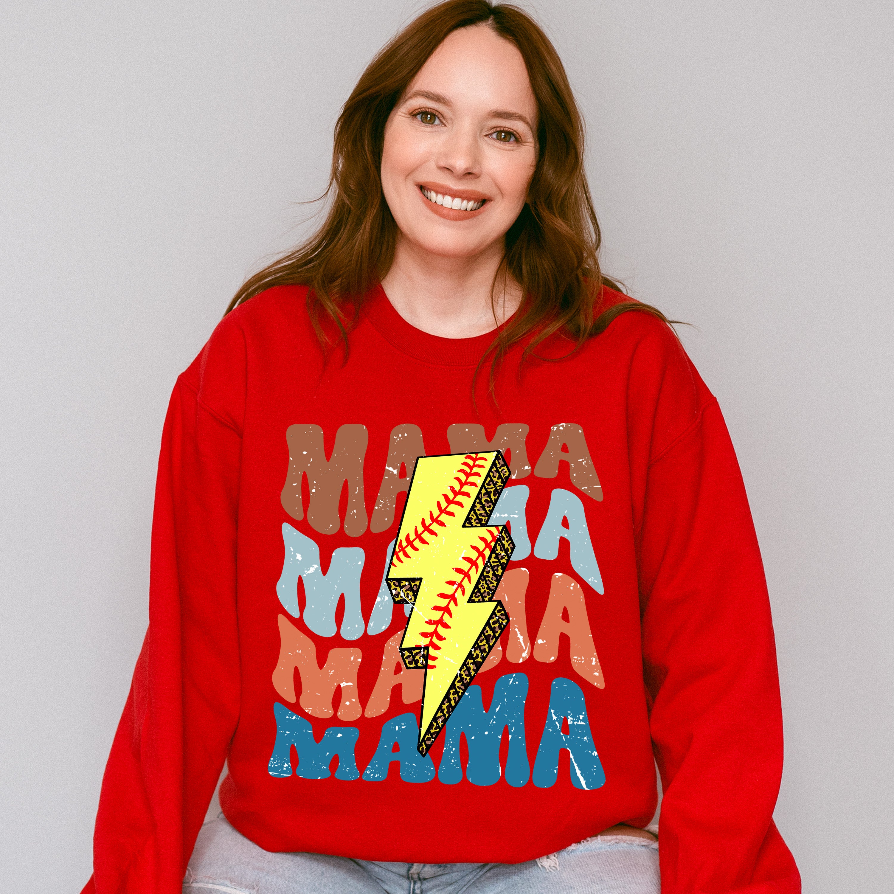Lightning Mama Softball Design - Softball Unisex Crewneck T-Shirt Sweatshirt Hoodie