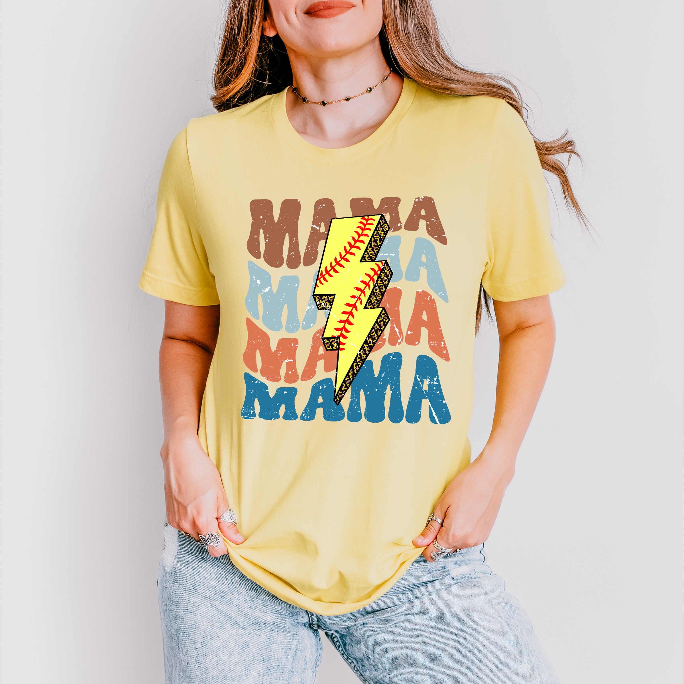 Lightning Mama Softball Design - Softball Unisex Crewneck T-Shirt Sweatshirt Hoodie