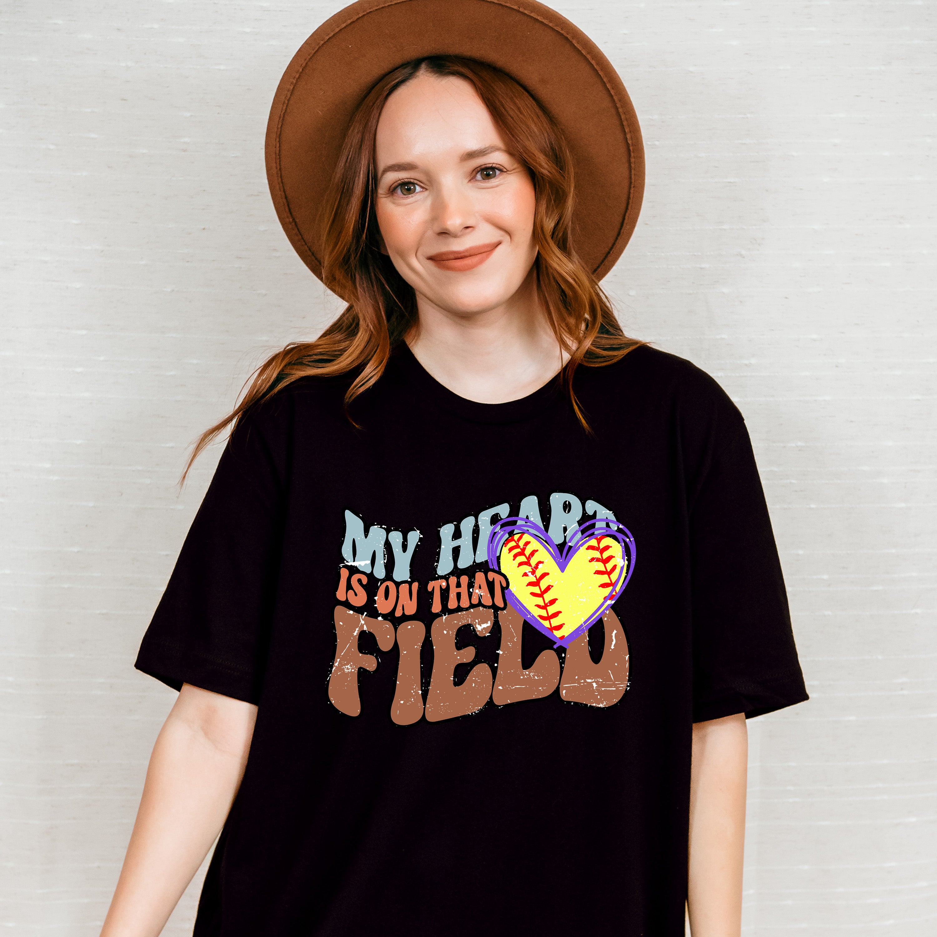 My Heart Is On That Field - Softball  Unisex Crewneck T-Shirt Sweatshirt Hoodie