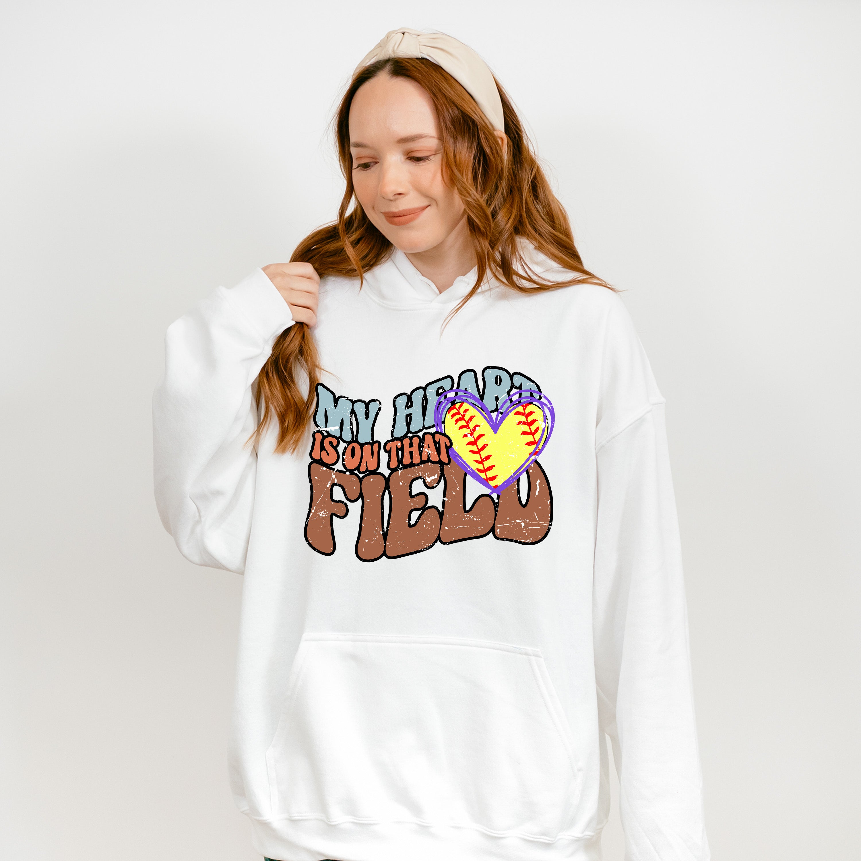 My Heart Is On That Field - Softball  Unisex Crewneck T-Shirt Sweatshirt Hoodie