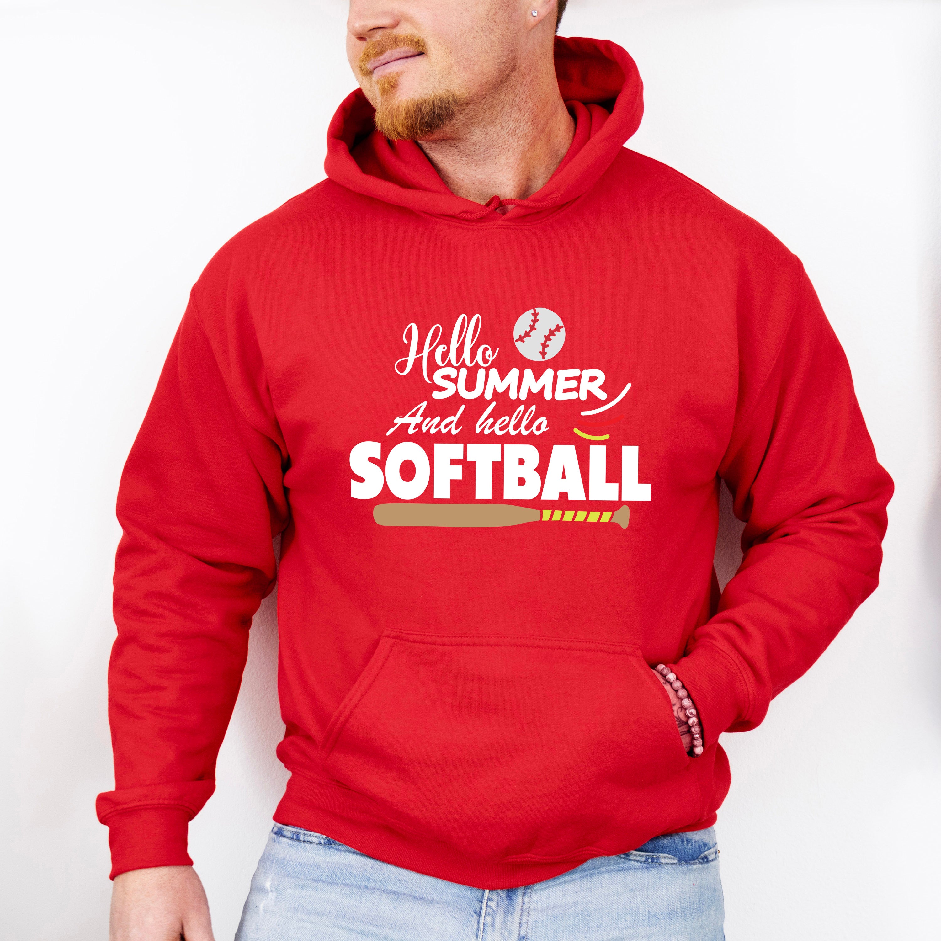 Hello Summer And Hello Softball - Softball Unisex Crewneck T-Shirt Sweatshirt Hoodie