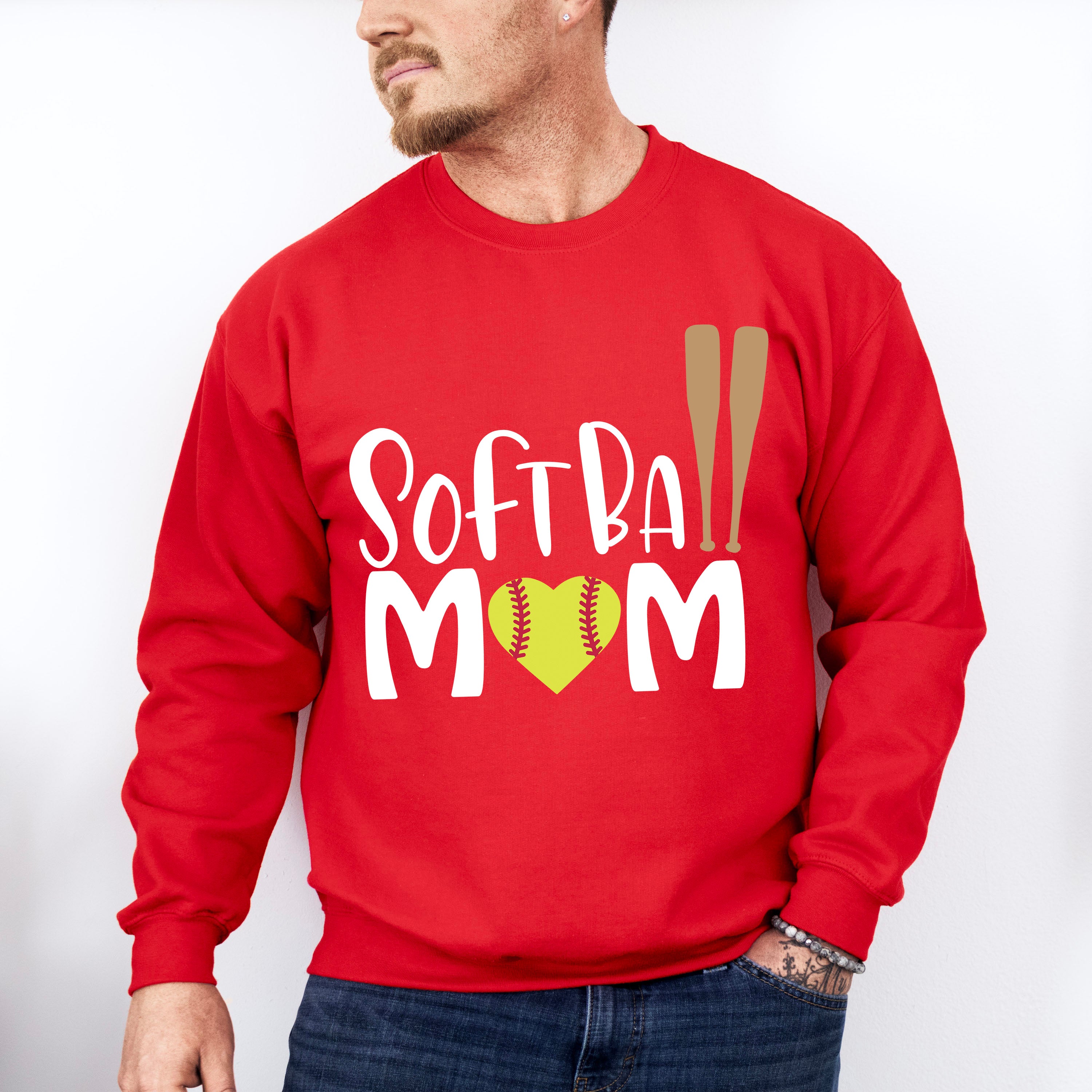 Softball Mom Bats Design - Softball Unisex Crewneck T-Shirt Sweatshirt Hoodie