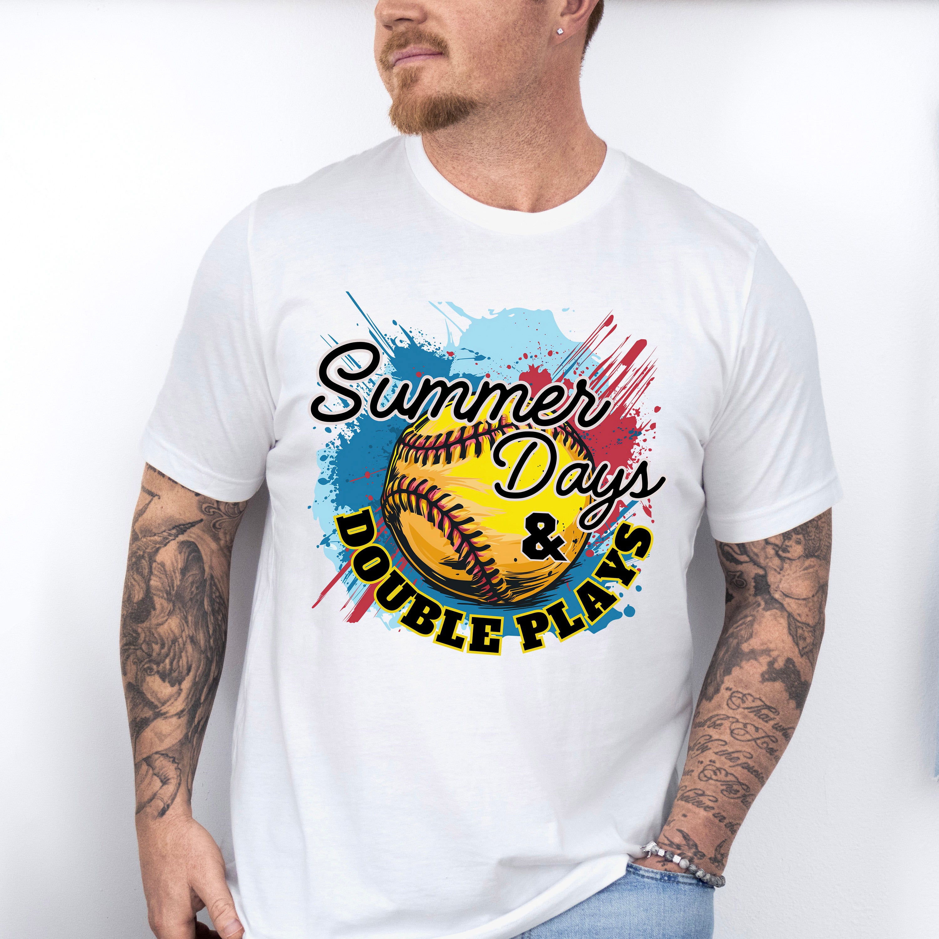 Summer Days And Double Plays - Softball Unisex Crewneck T-Shirt Sweatshirt Hoodie