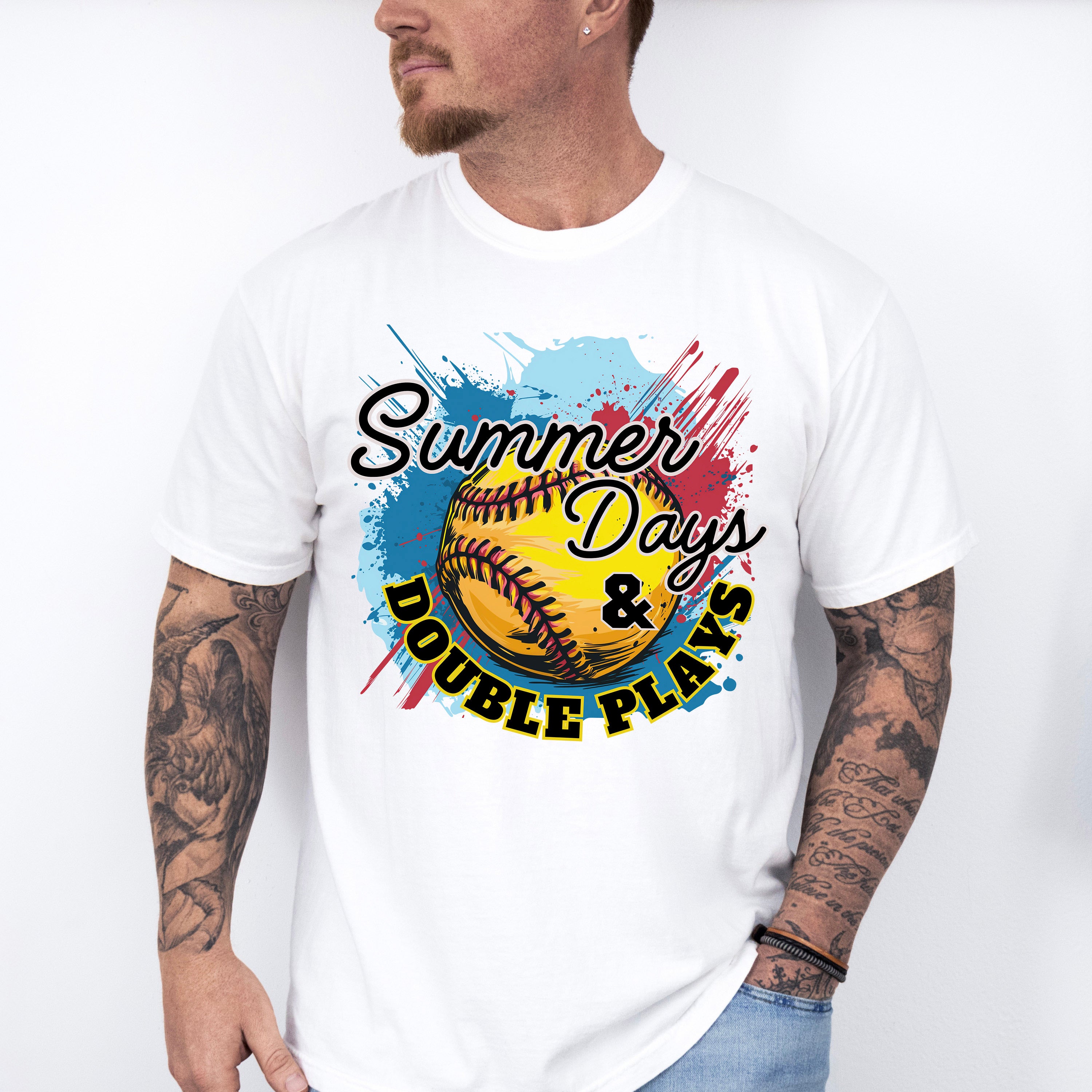 Summer Days And Double Plays - Softball Unisex Crewneck T-Shirt Sweatshirt Hoodie