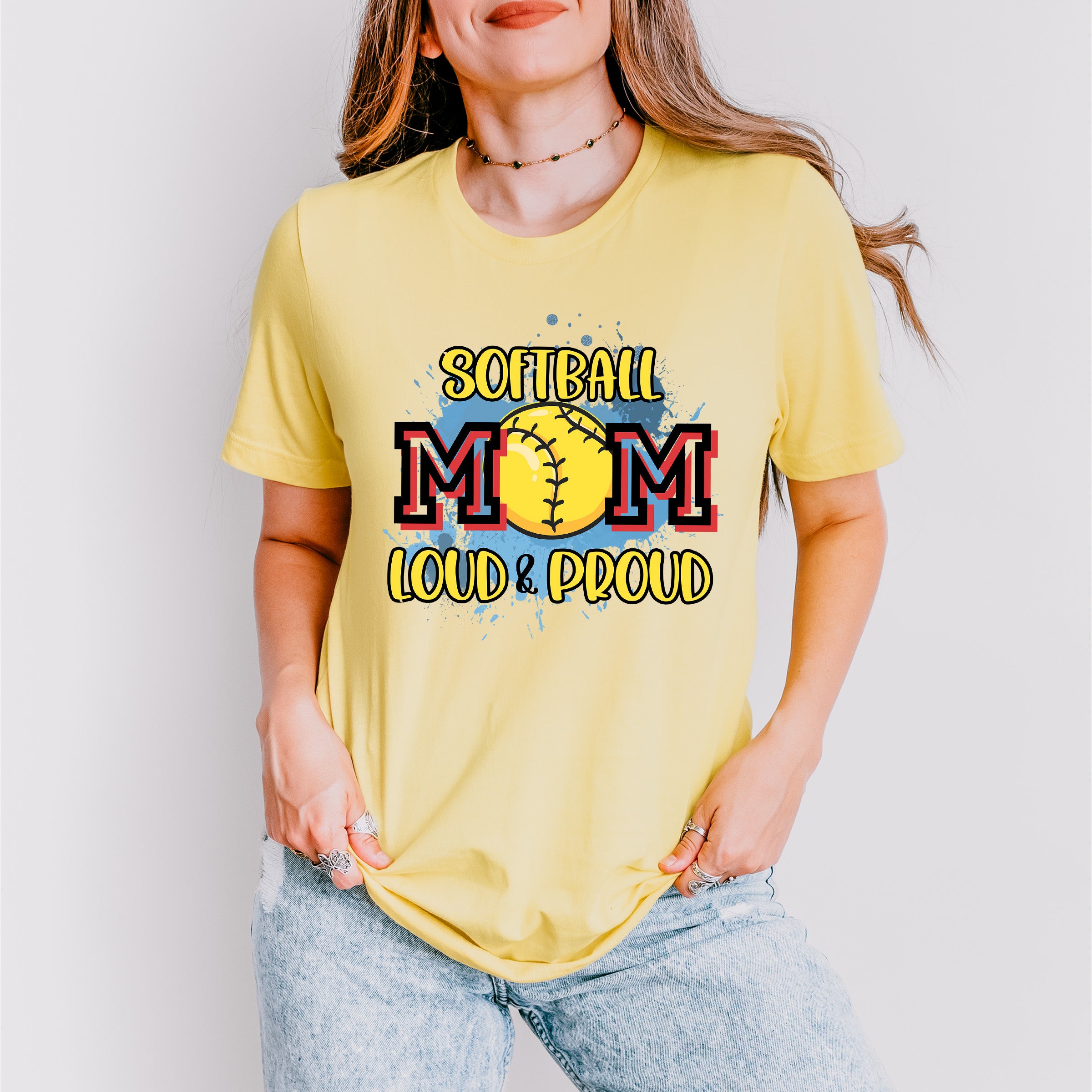Softball MOM Loud And Proud - Softball Unisex Crewneck T-Shirt Sweatshirt Hoodie