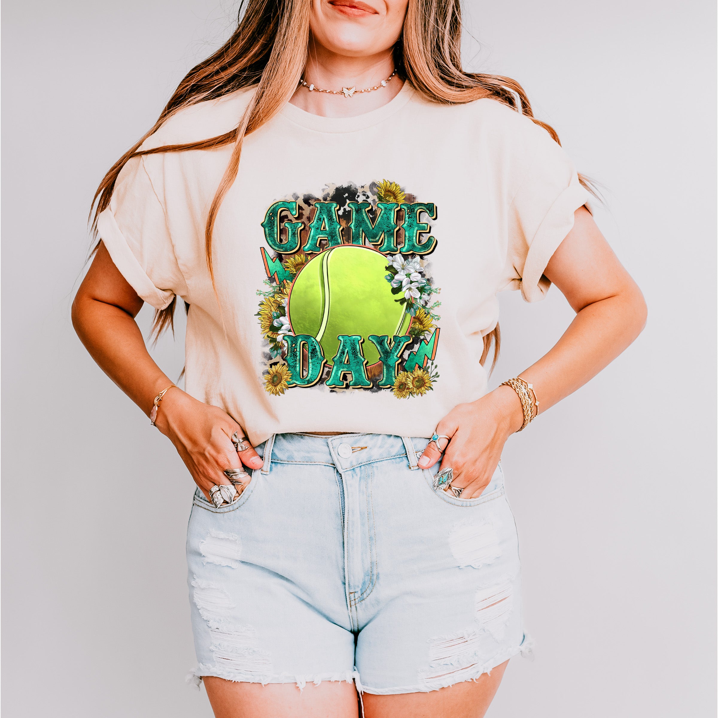 Game Day Sunflowers - Tennis Unisex Crewneck T-Shirt Sweatshirt Hoodie