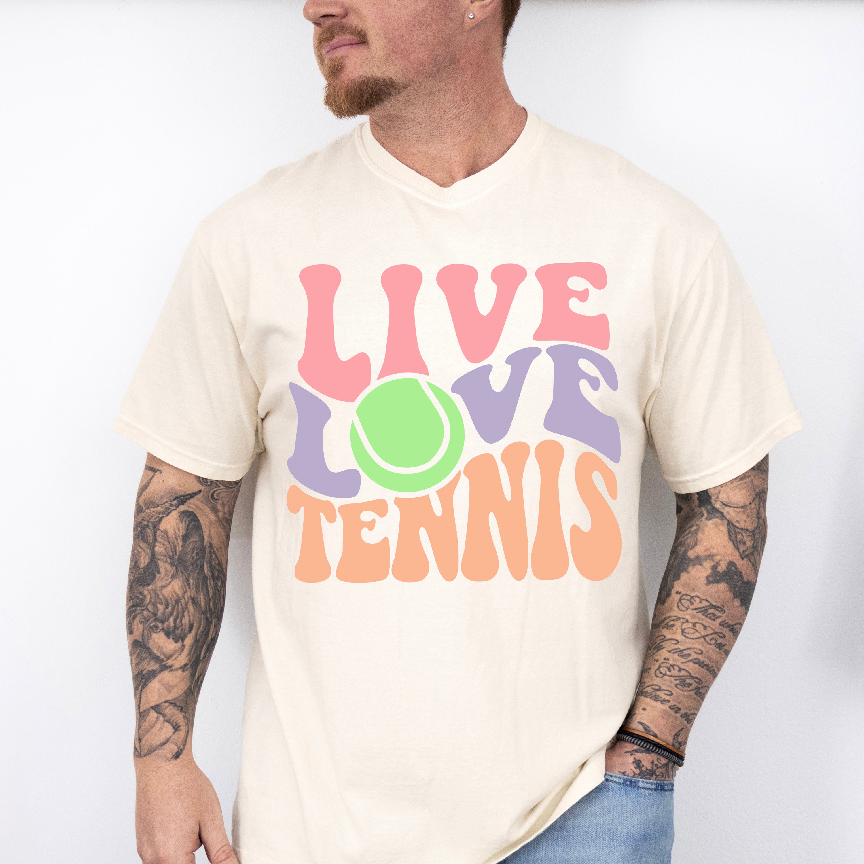 Live Love Tennis - Tennis Unisex Crewneck T-Shirt Sweatshirt Hoodie