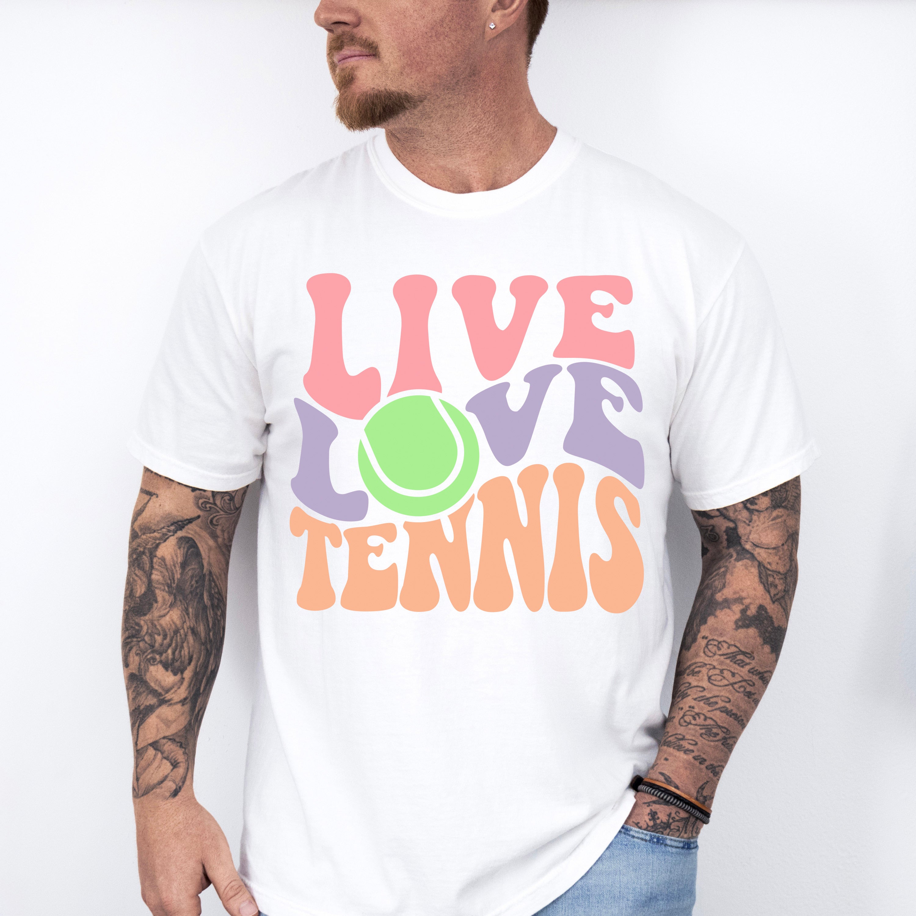 Live Love Tennis - Tennis Unisex Crewneck T-Shirt Sweatshirt Hoodie