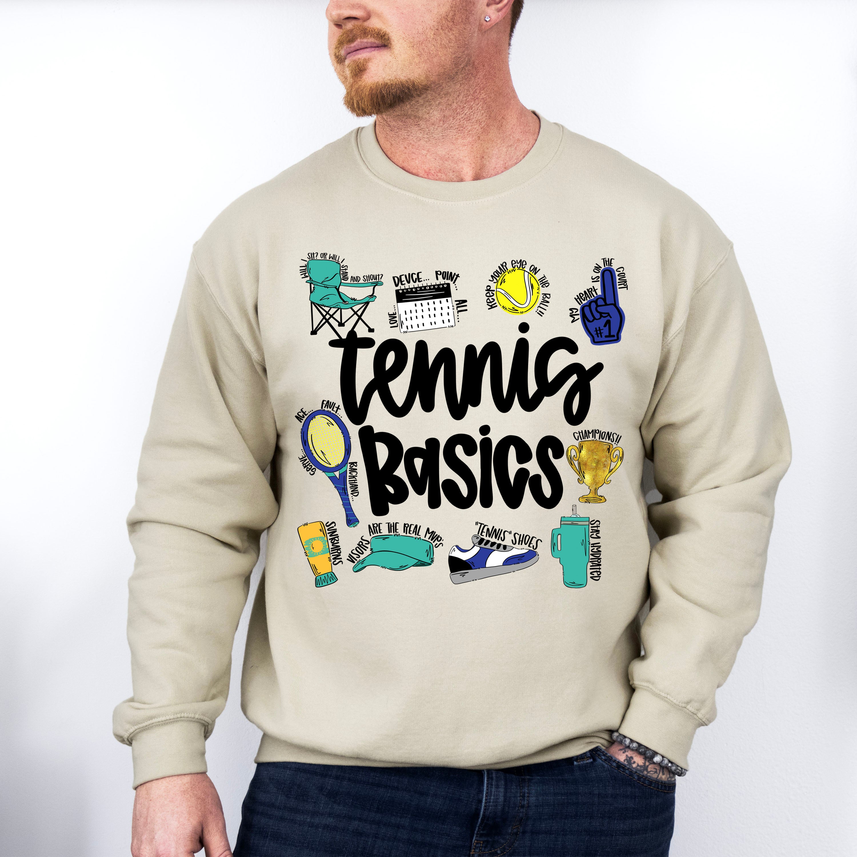 Tennis Basics - Tennis Unisex Crewneck T-Shirt Sweatshirt Hoodie
