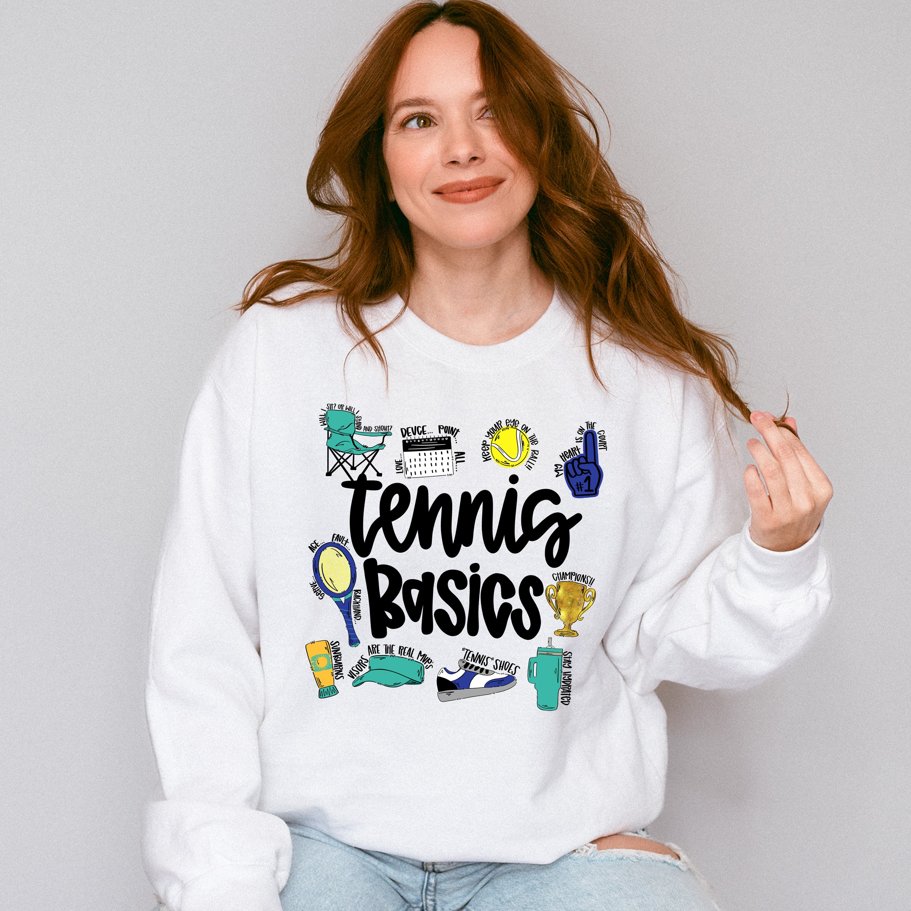 Tennis Basics - Tennis Unisex Crewneck T-Shirt Sweatshirt Hoodie