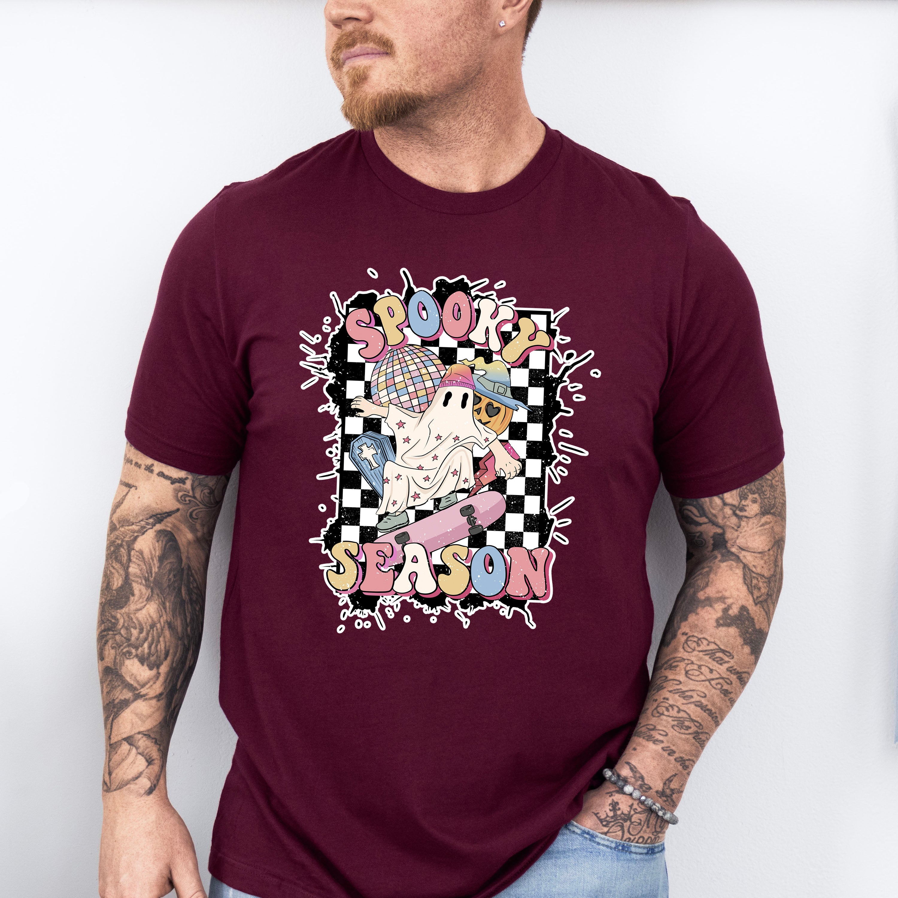 Spooky Ghost Design - Halloween Unisex Crewneck T-Shirt Sweatshirt Hoodie