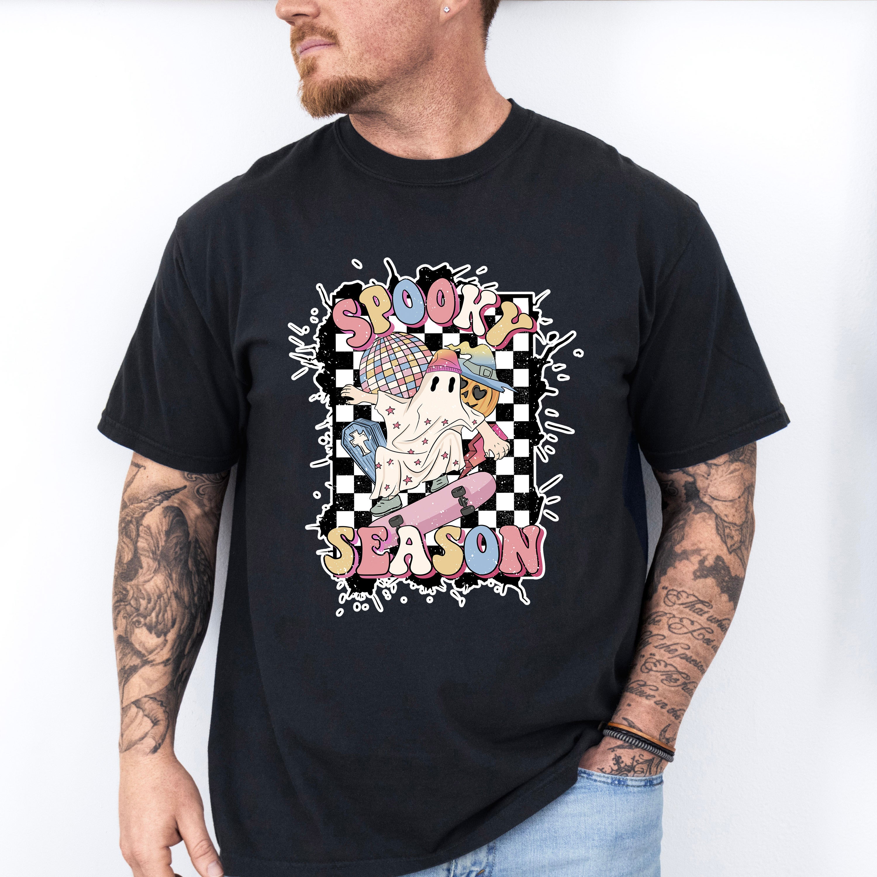 Spooky Ghost Design - Halloween Unisex Crewneck T-Shirt Sweatshirt Hoodie