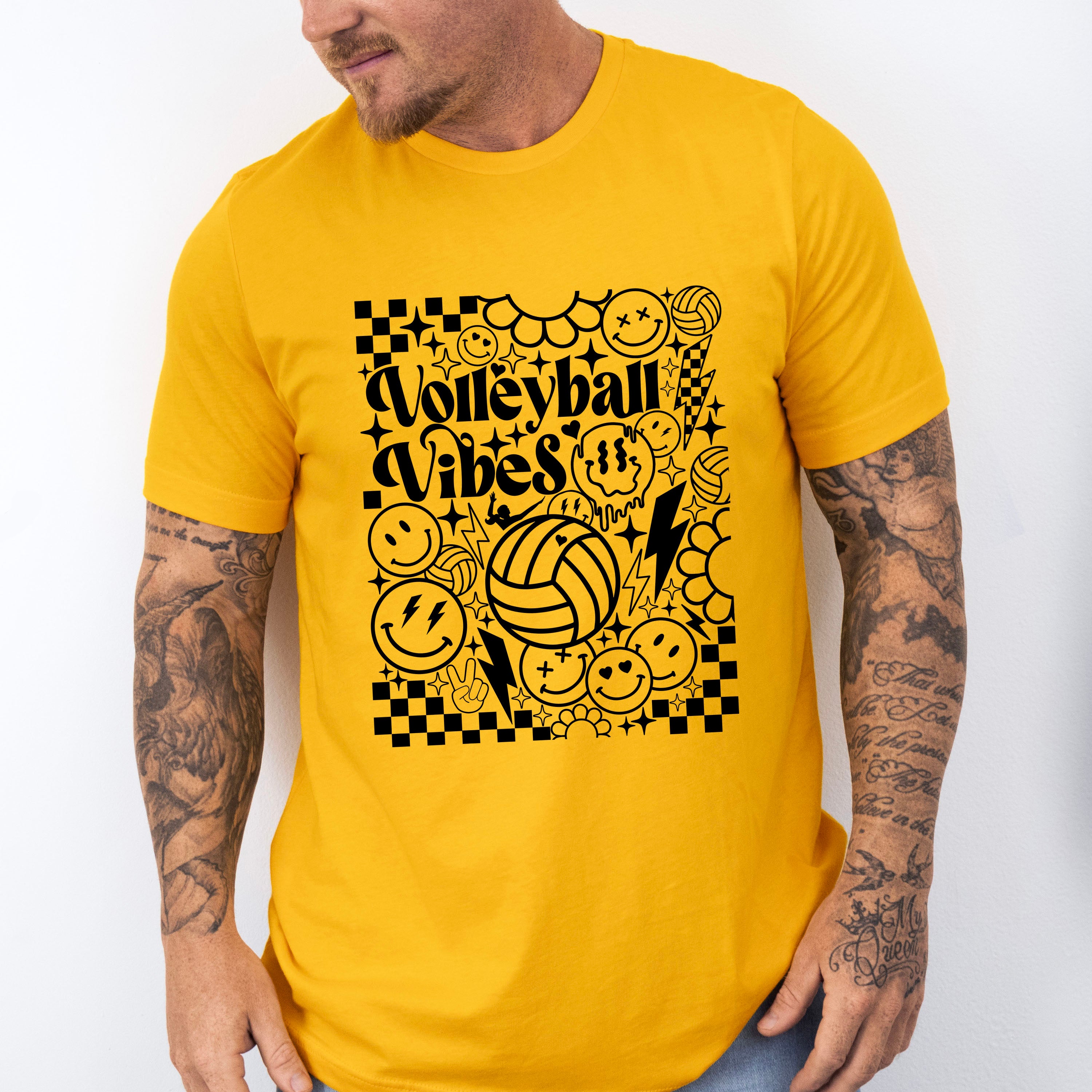 Volleyball Vibes Doodles Design - Volleyball Unisex Crewneck T-Shirt Sweatshirt Hoodie