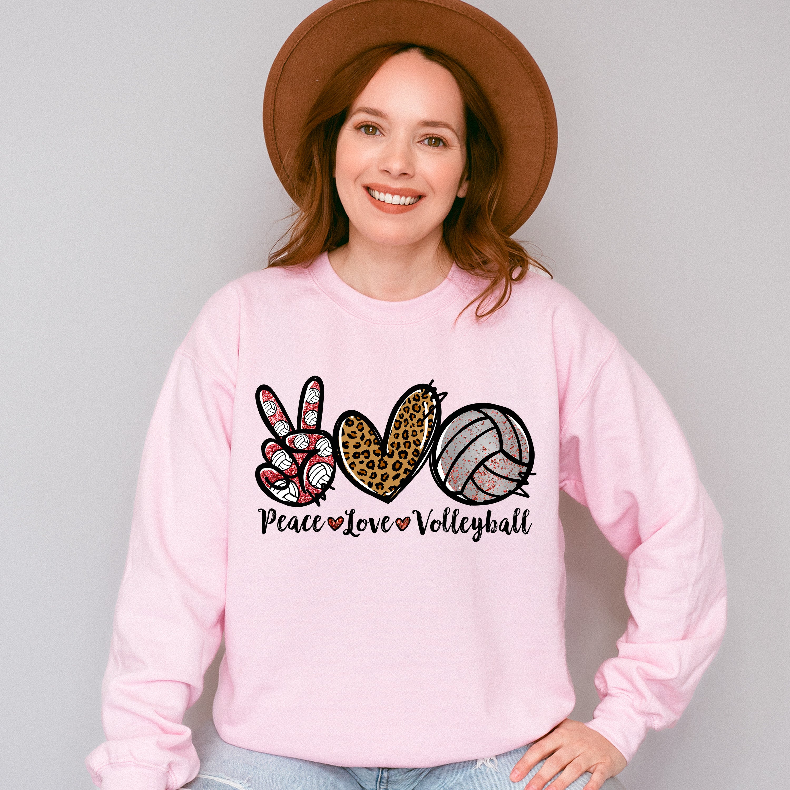Peace Love Volleyball - Volleyball Unisex Crewneck T-Shirt Sweatshirt Hoodie