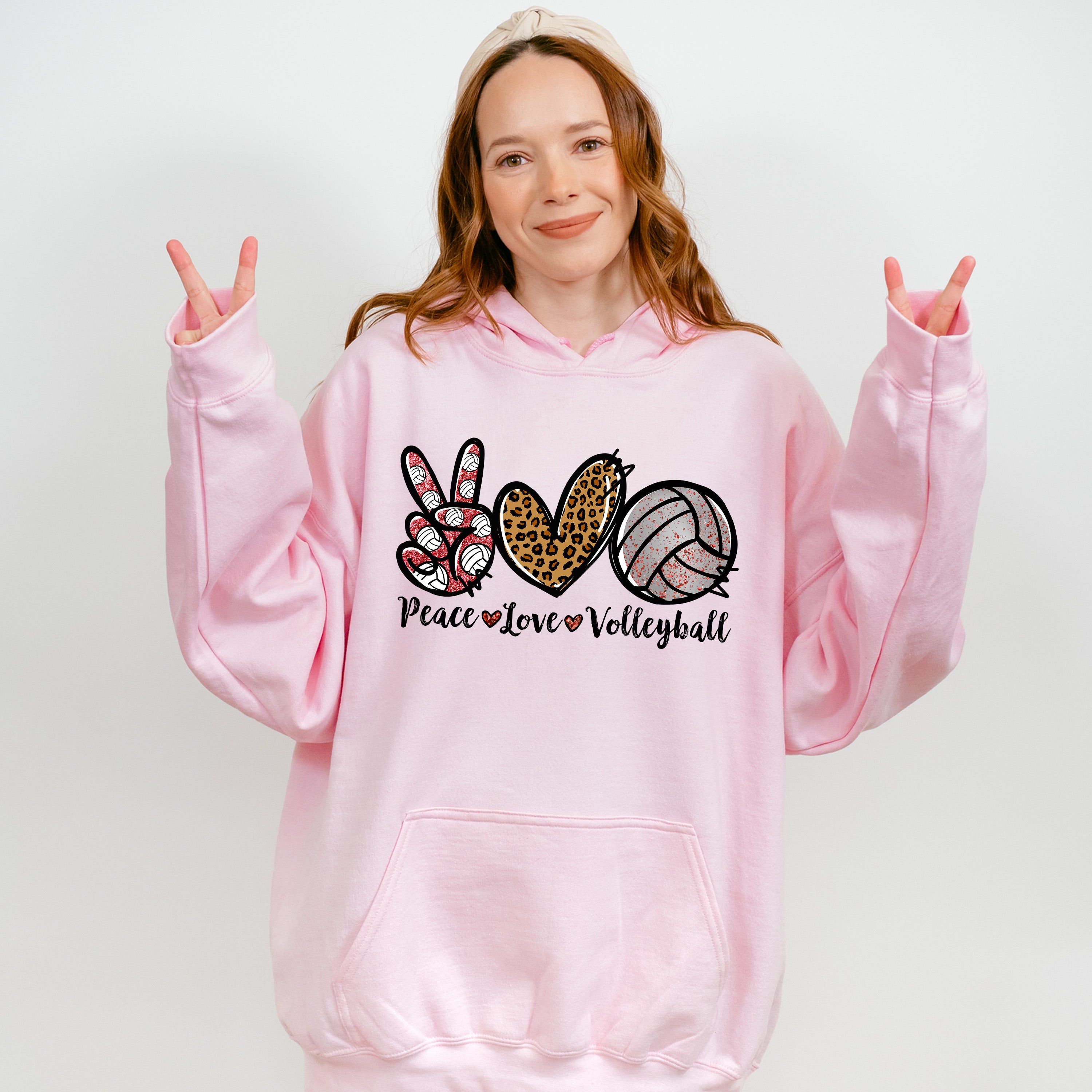 Peace Love Volleyball - Volleyball Unisex Crewneck T-Shirt Sweatshirt Hoodie