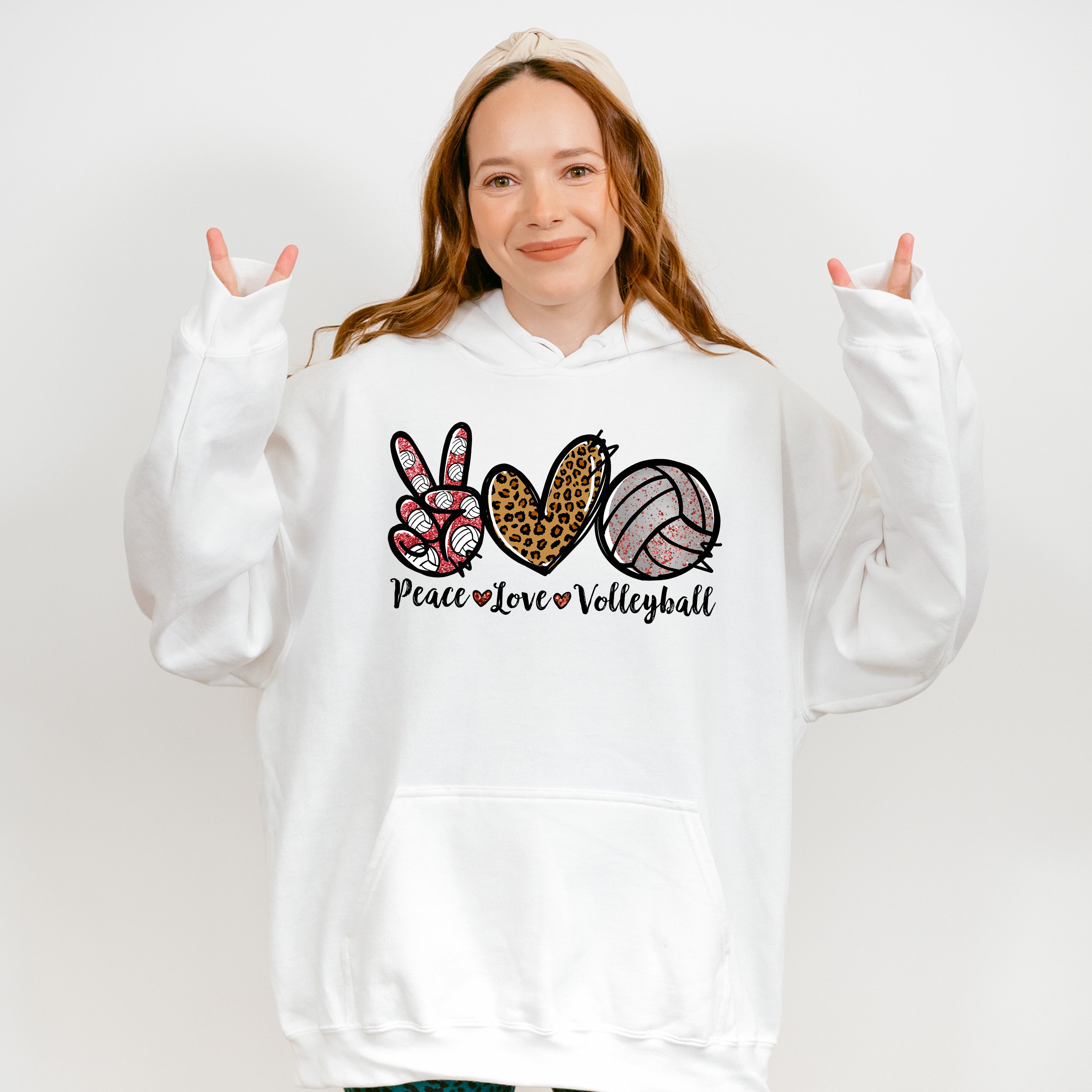 Peace Love Volleyball - Volleyball Unisex Crewneck T-Shirt Sweatshirt Hoodie