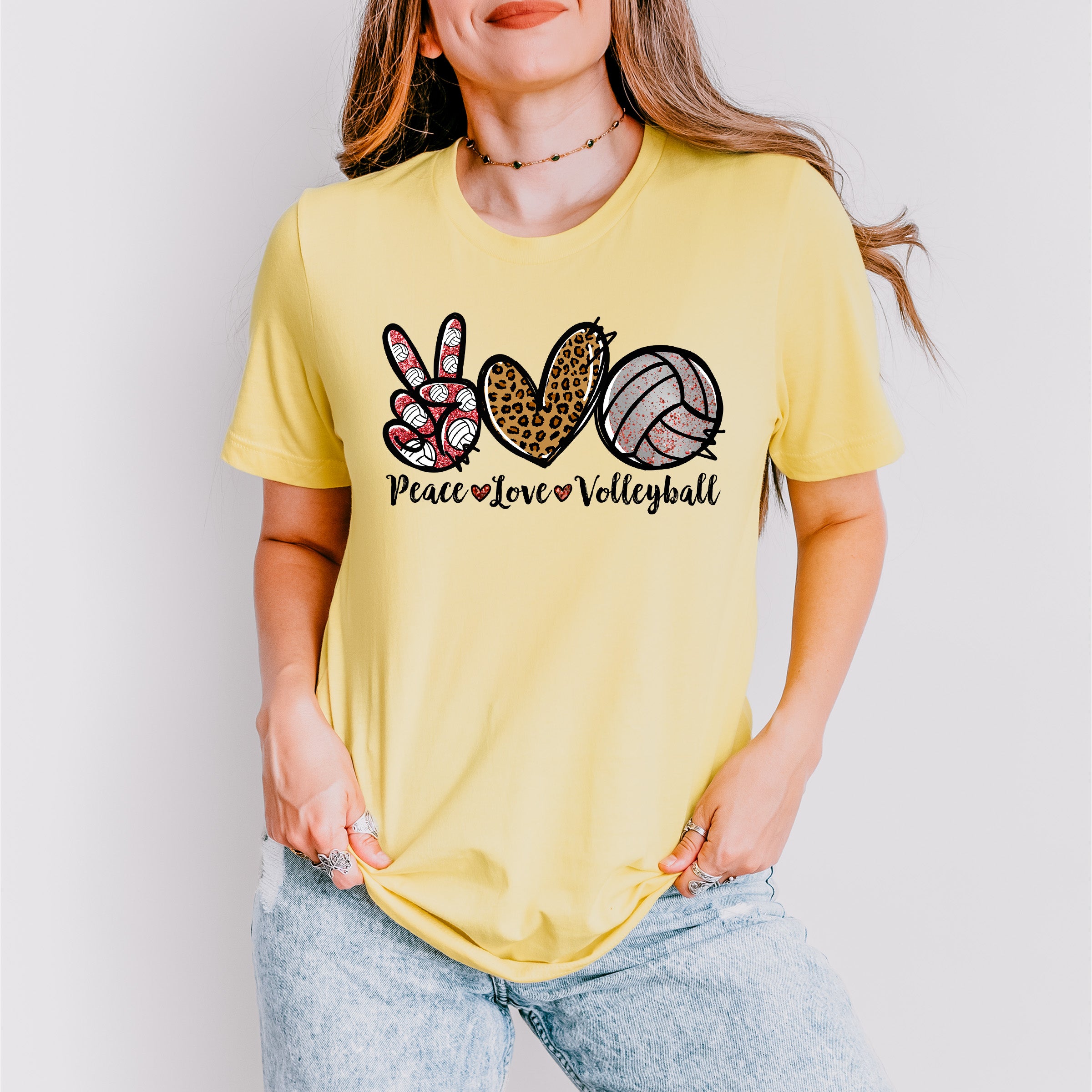 Peace Love Volleyball - Volleyball Unisex Crewneck T-Shirt Sweatshirt Hoodie
